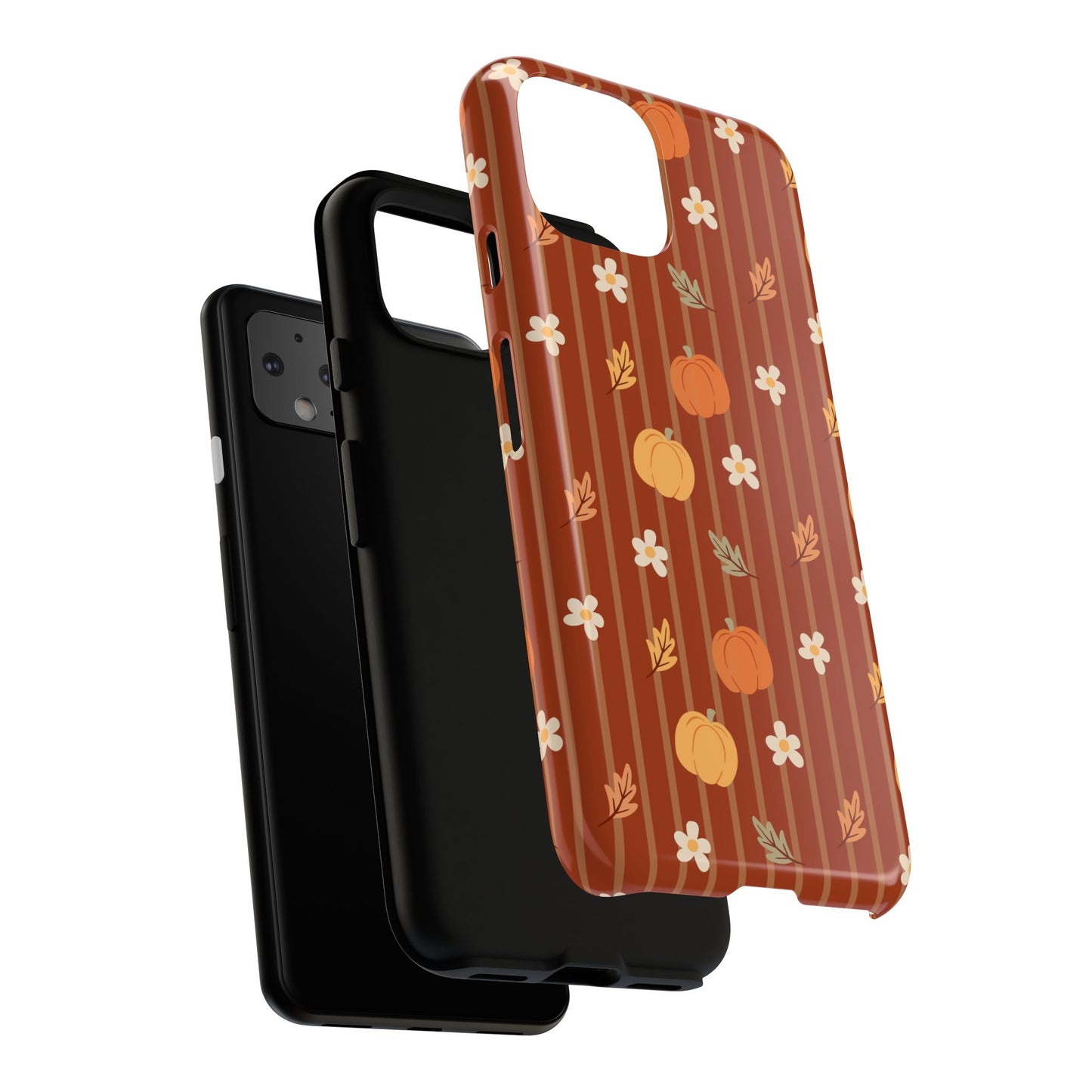 Pumpkin Spice Floral Stripe Google Pixel Case