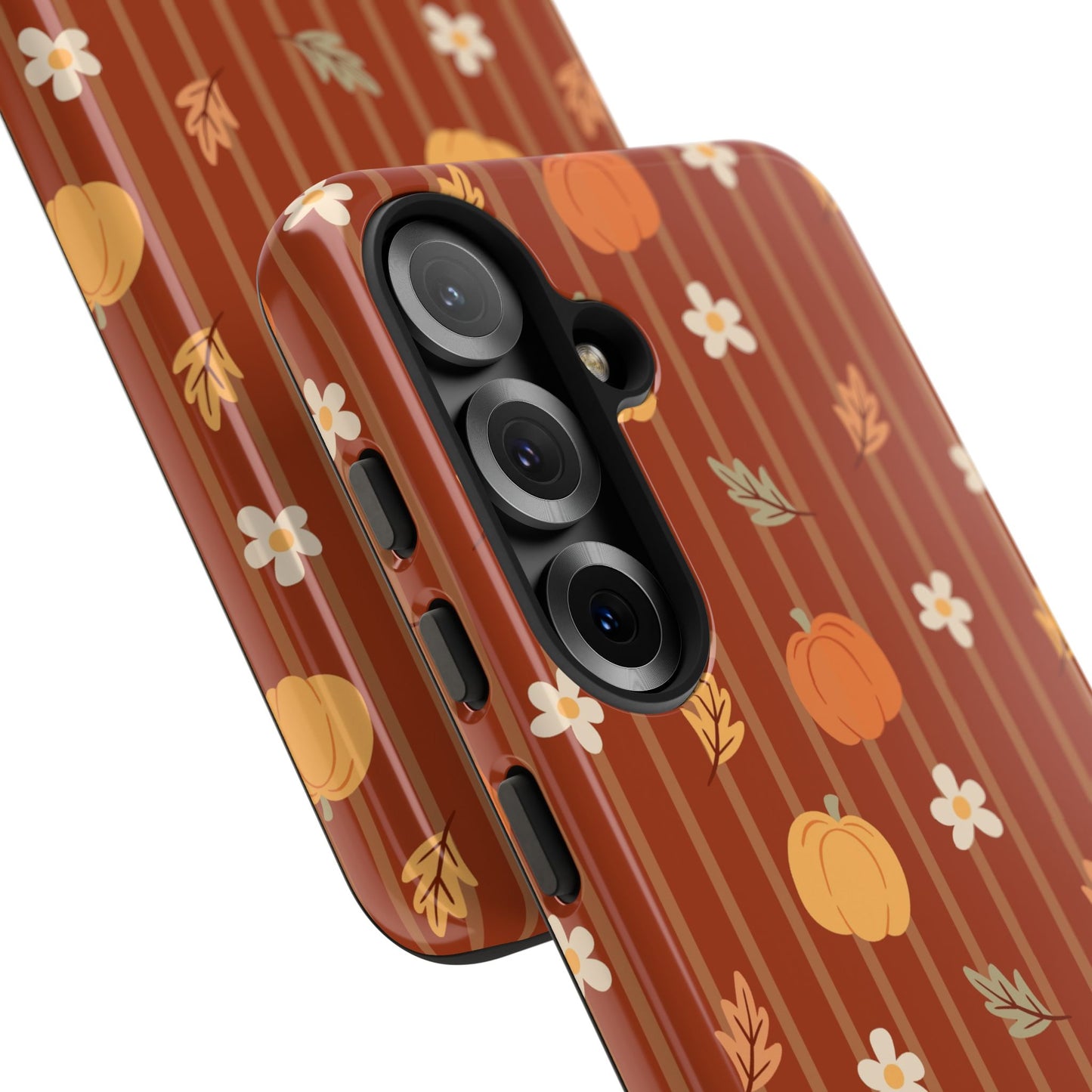 Pumpkin Spice Floral Stripe Samsung Case