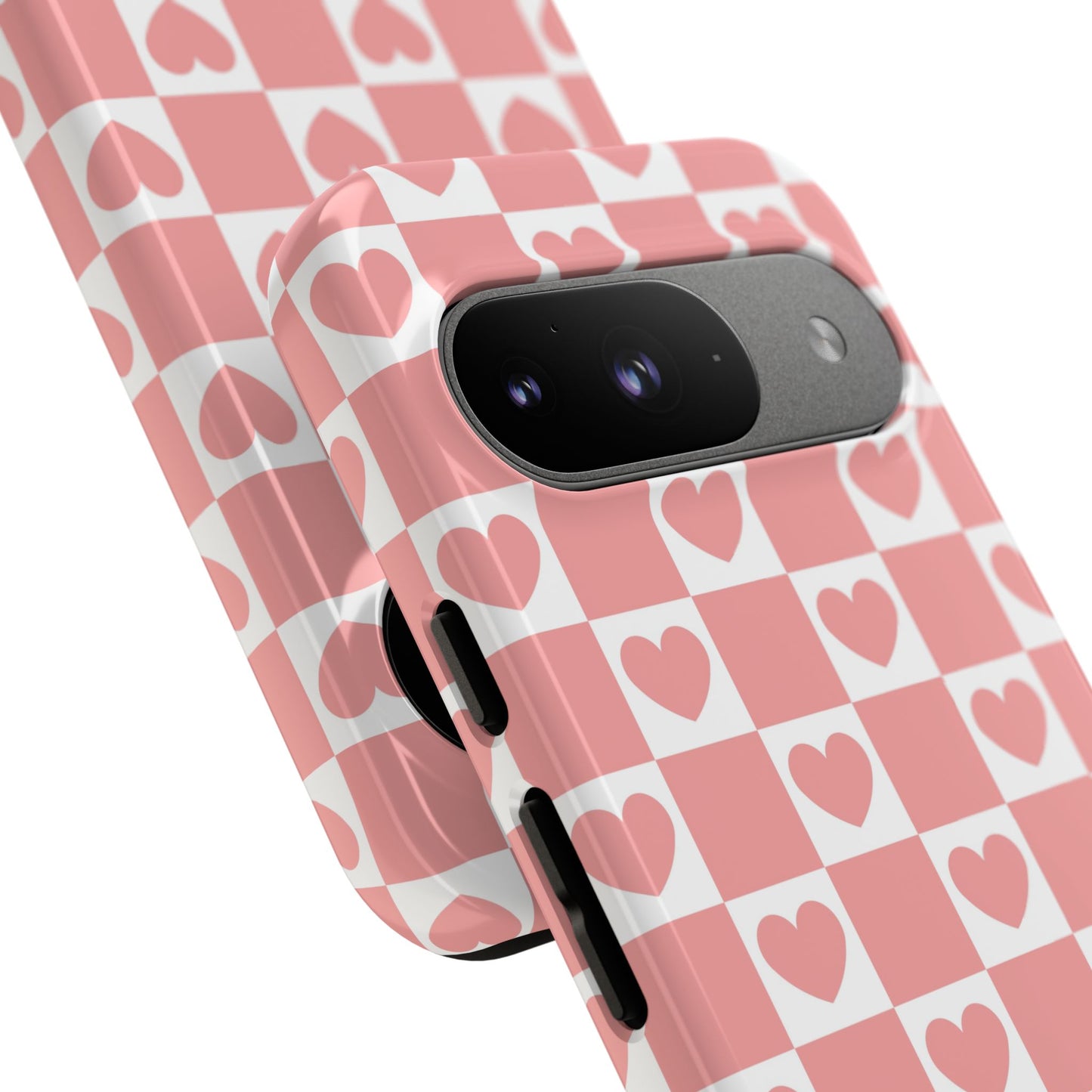 Pink Heart Checkerboard Google Pixel Case