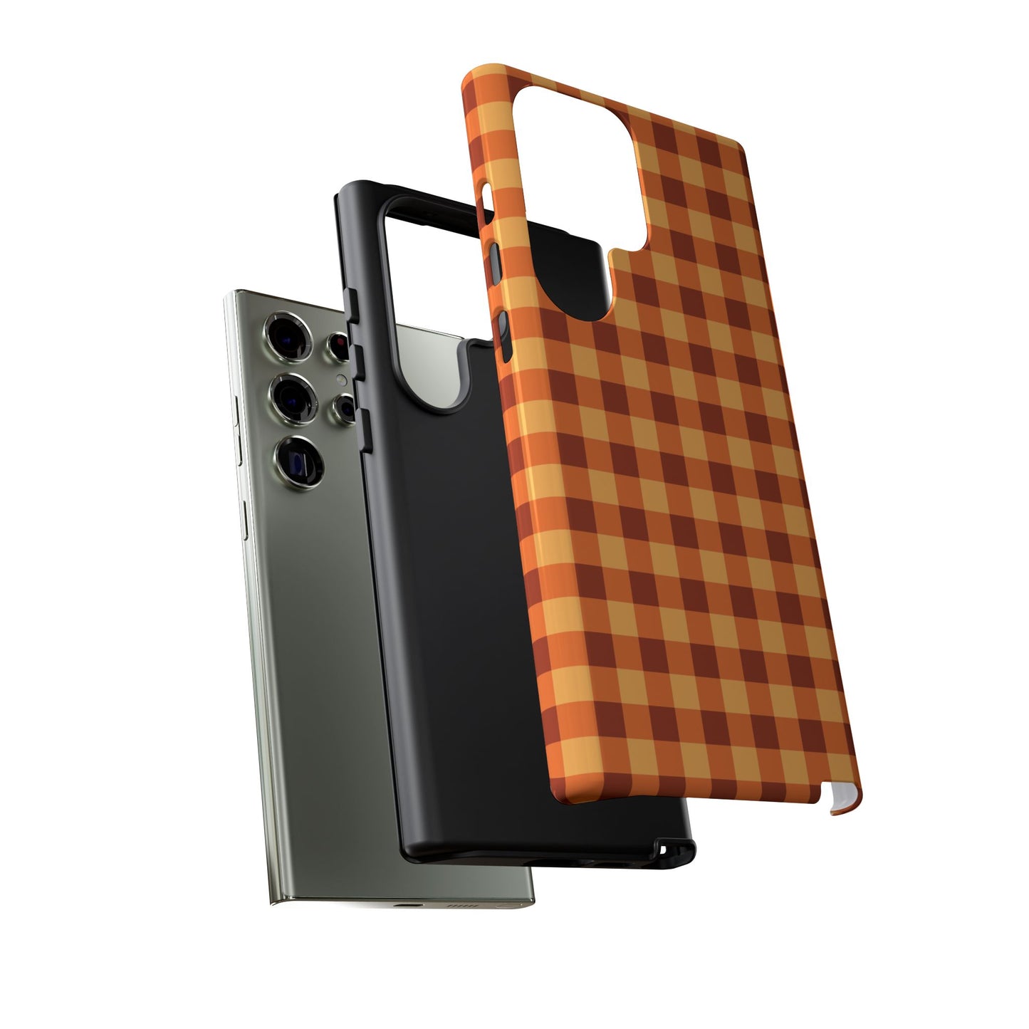 Orange Gingham Checkered Samsung Case
