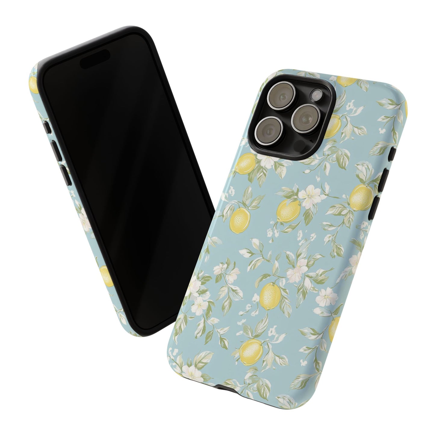 Lemon Blossom Blue iPhone Case