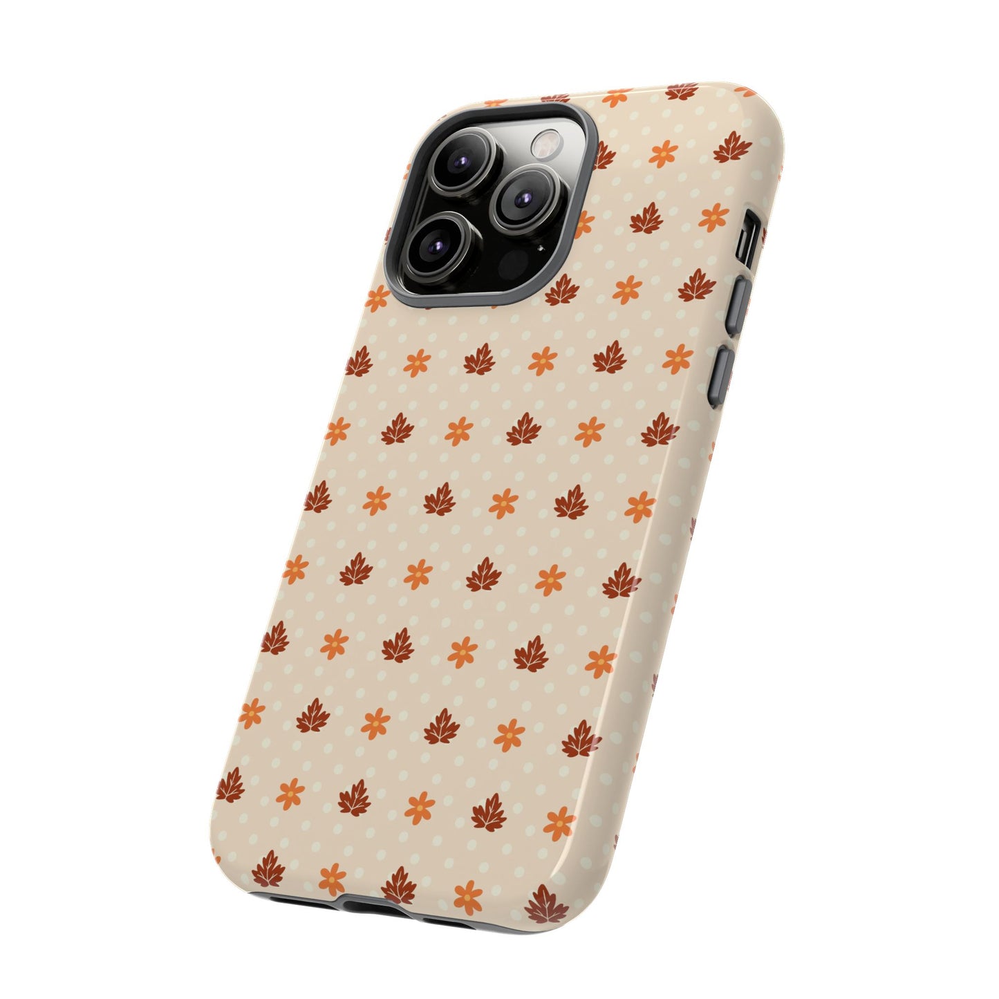 Beige Fall Floral Polka Dot iPhone Case