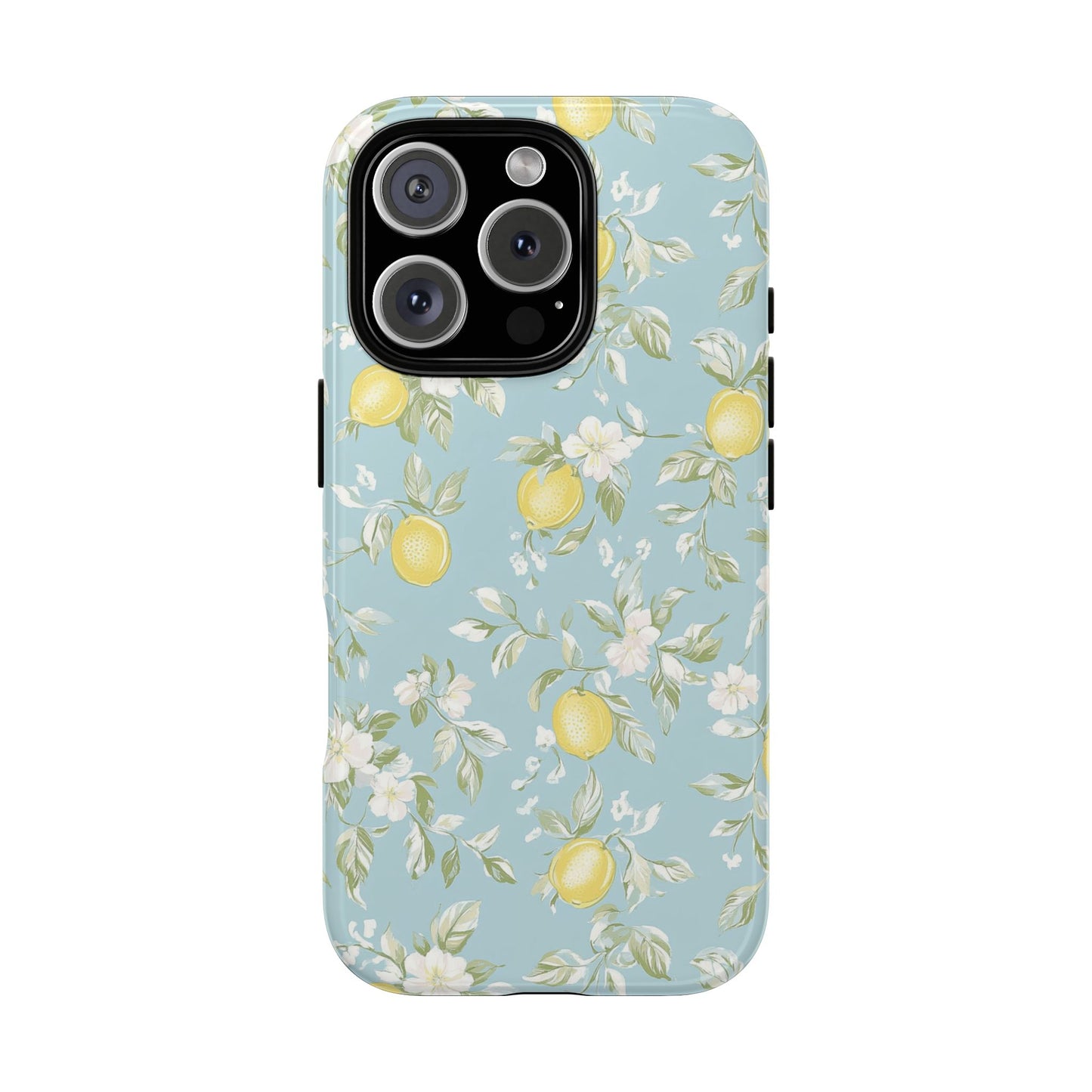 Lemon Blossom Blue iPhone Case