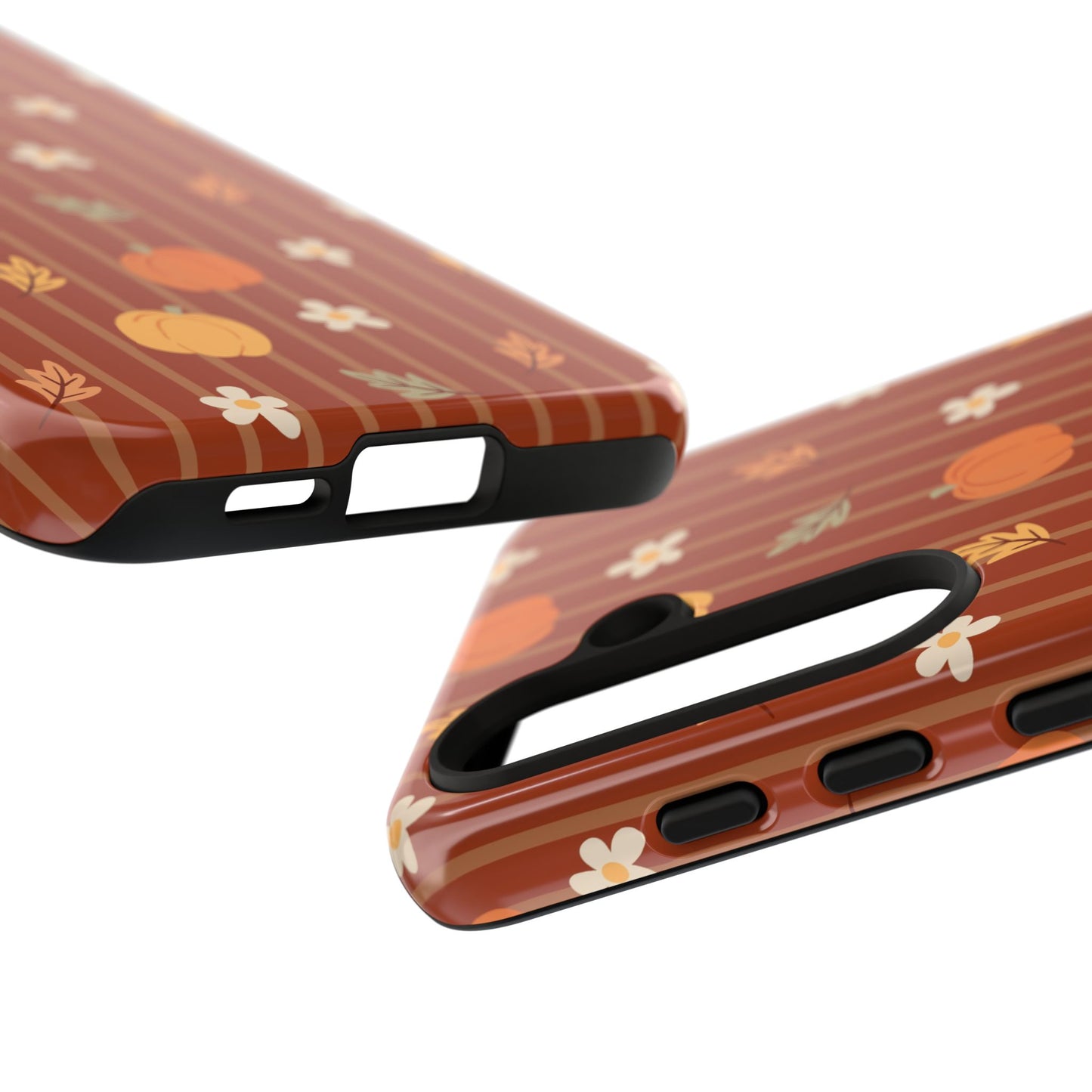 Pumpkin Spice Floral Stripe Samsung Case