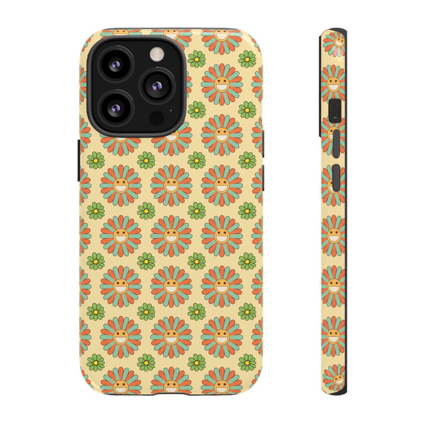 Smiley Retro Floral iPhone Case