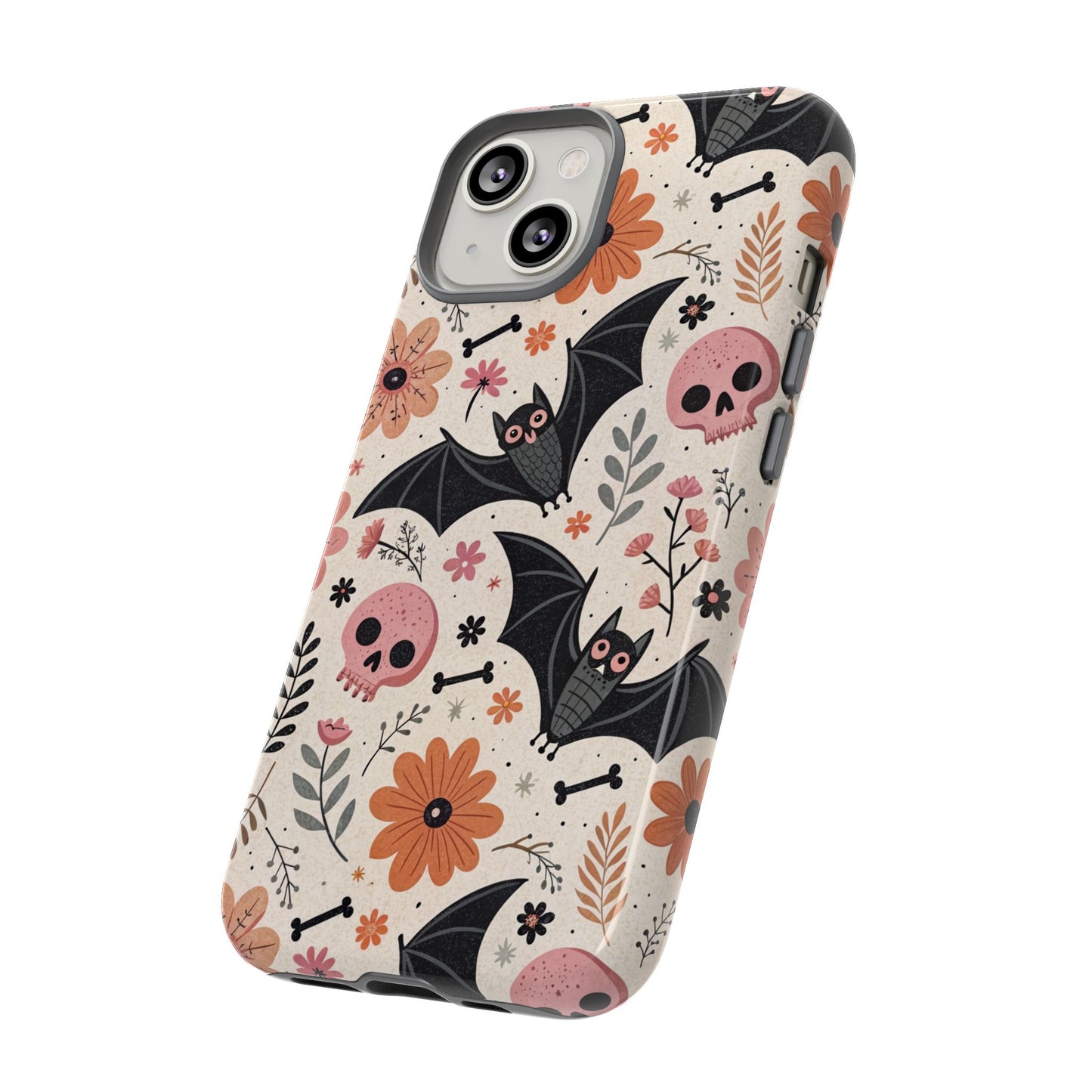 Floral Bats & Skulls Halloween iPhone Case