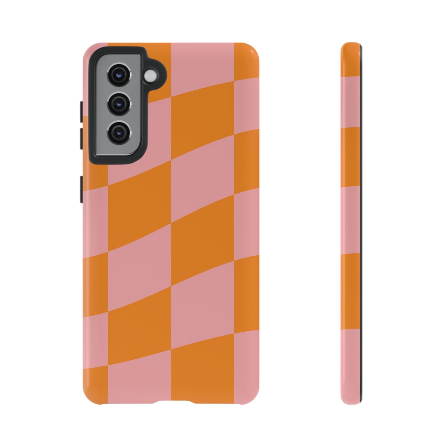Pink & Orange Wavy Checker Samsung Case
