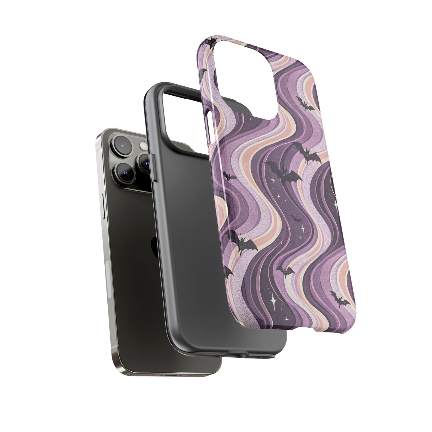 Retro Bats & Swirls iPhone Case