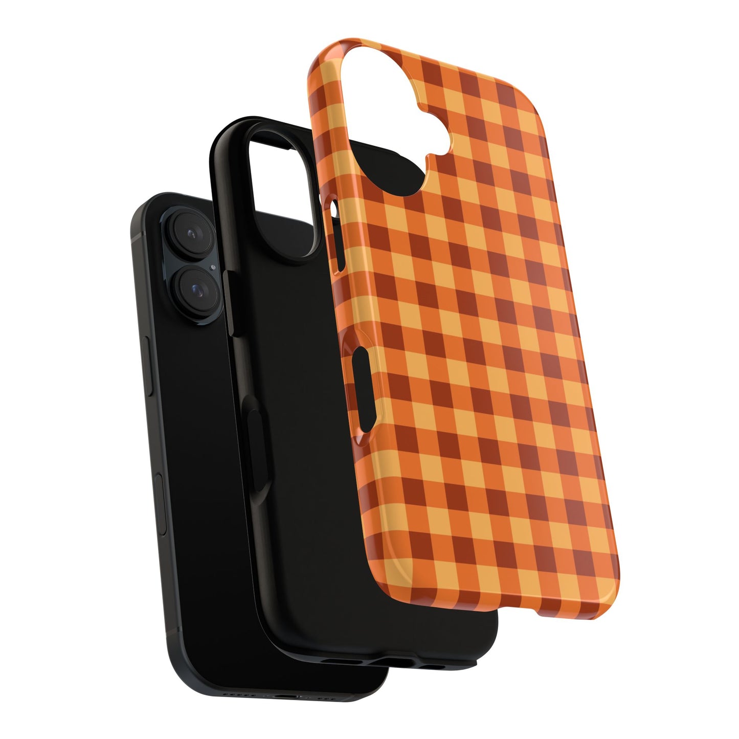 Orange Gingham Checkered iPhone Case