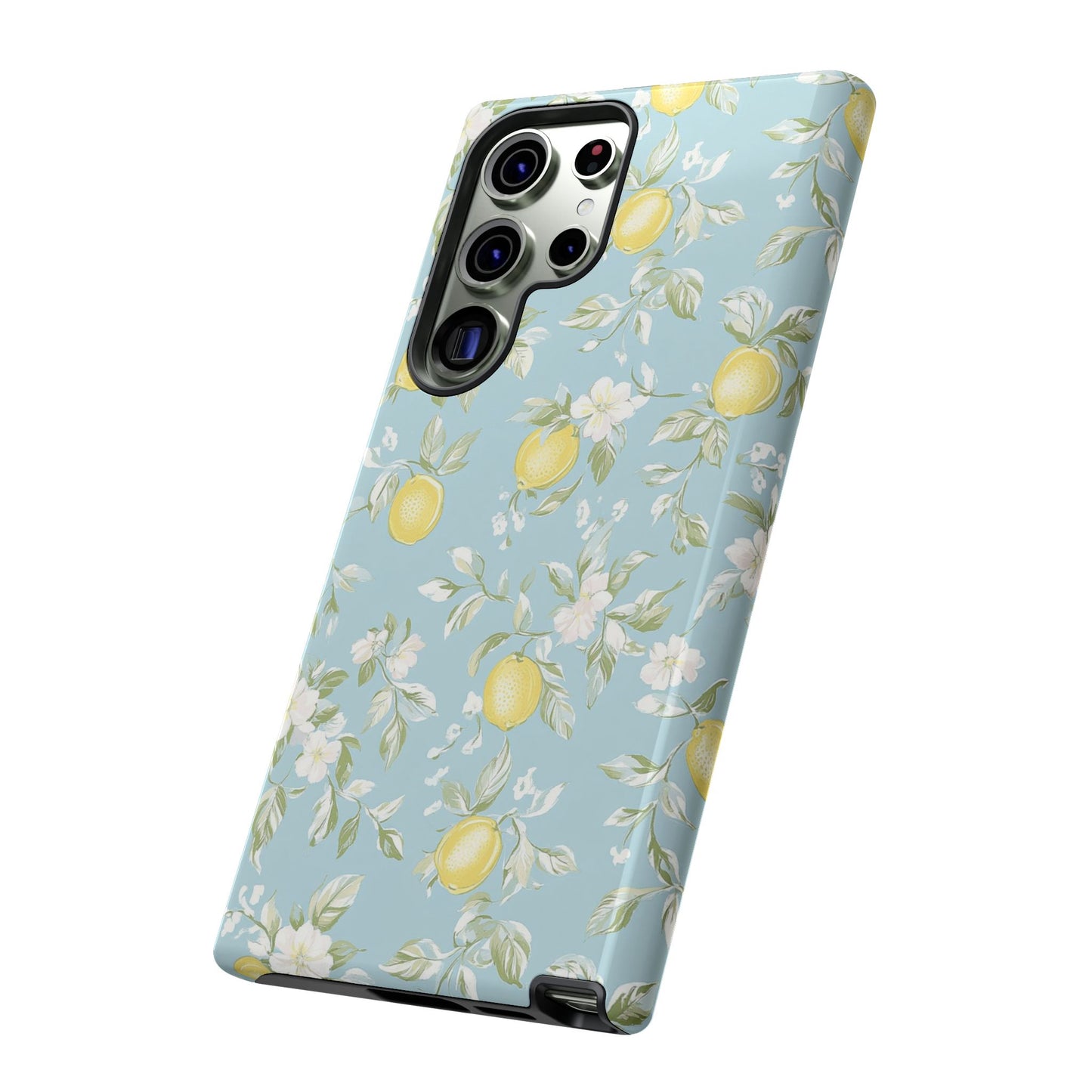 Lemon Blossom Blue Samsung Case