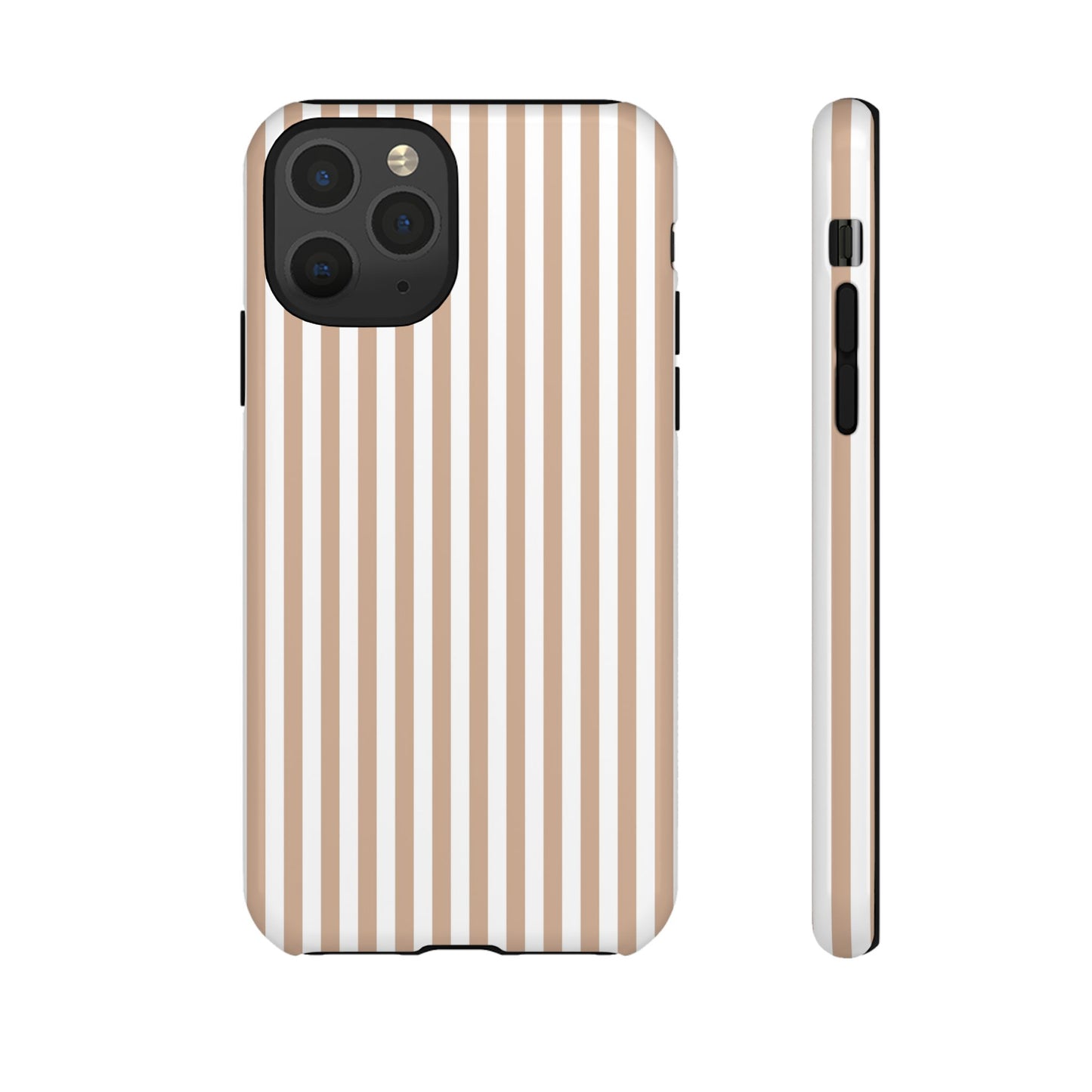Tan & White Stripe iPhone Case