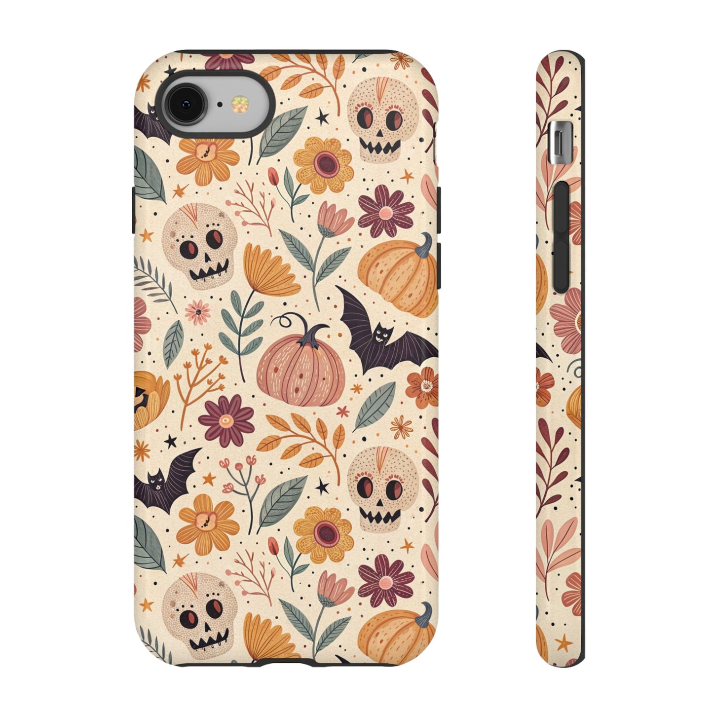 Halloween Skulls & Pumpkins Floral iPhone Case