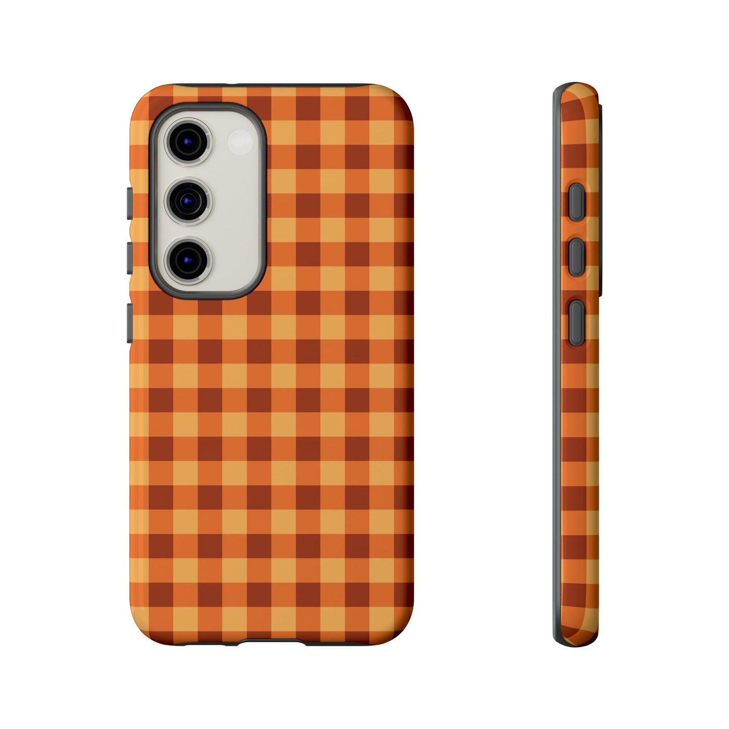 Orange Gingham Checkered Samsung Case