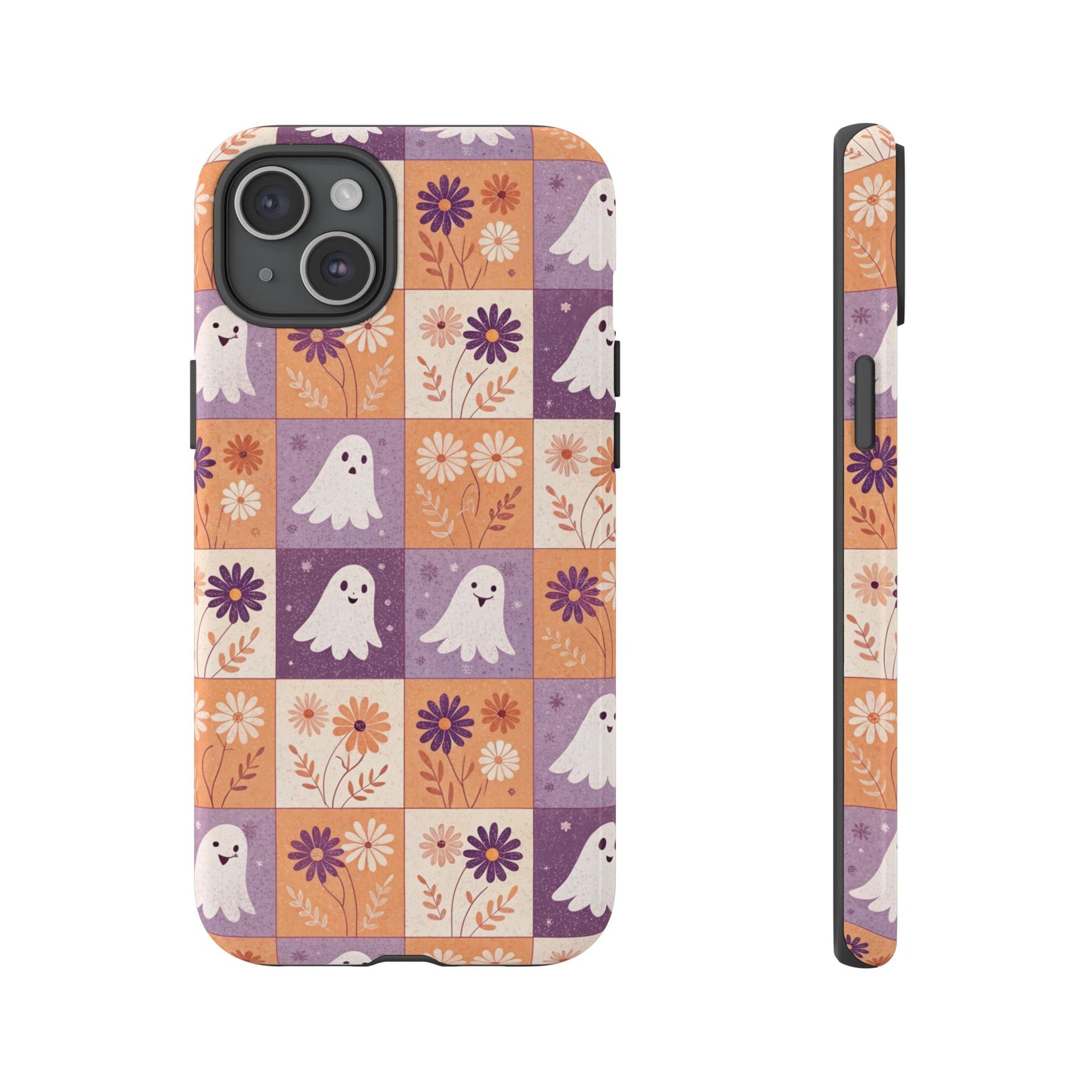 Ghost Floral Checkerboard iPhone Case