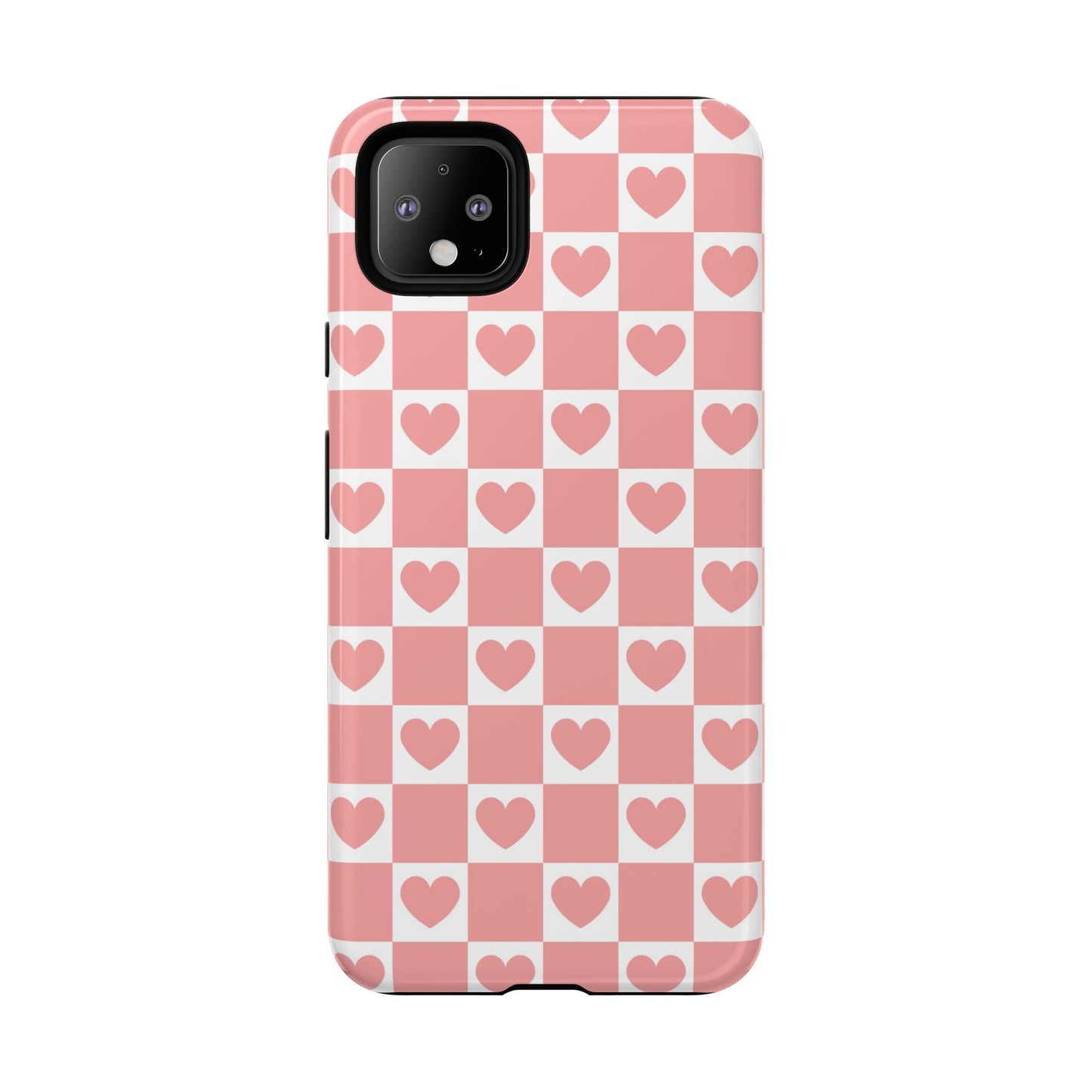 Pink Heart Checkerboard Google Pixel Case