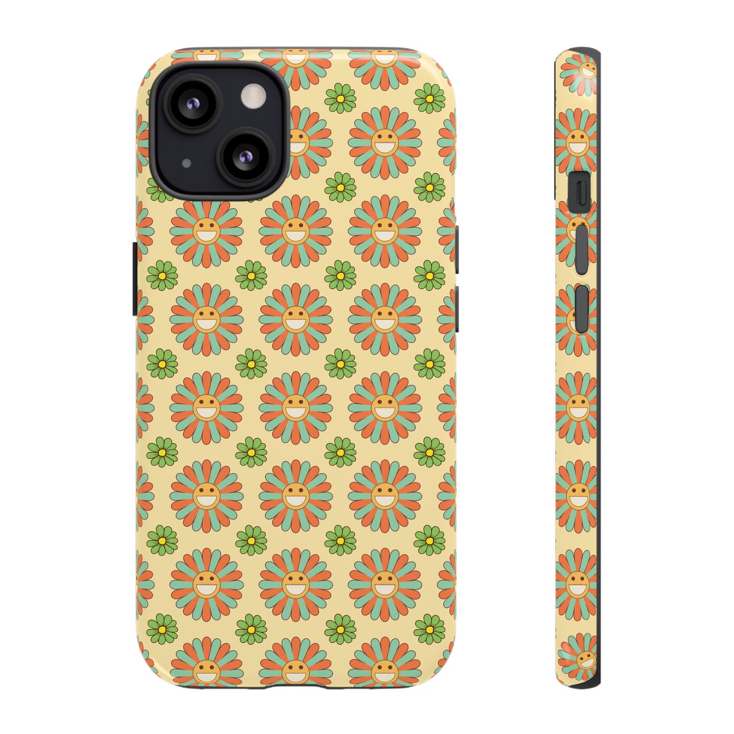 Smiley Retro Floral iPhone Case