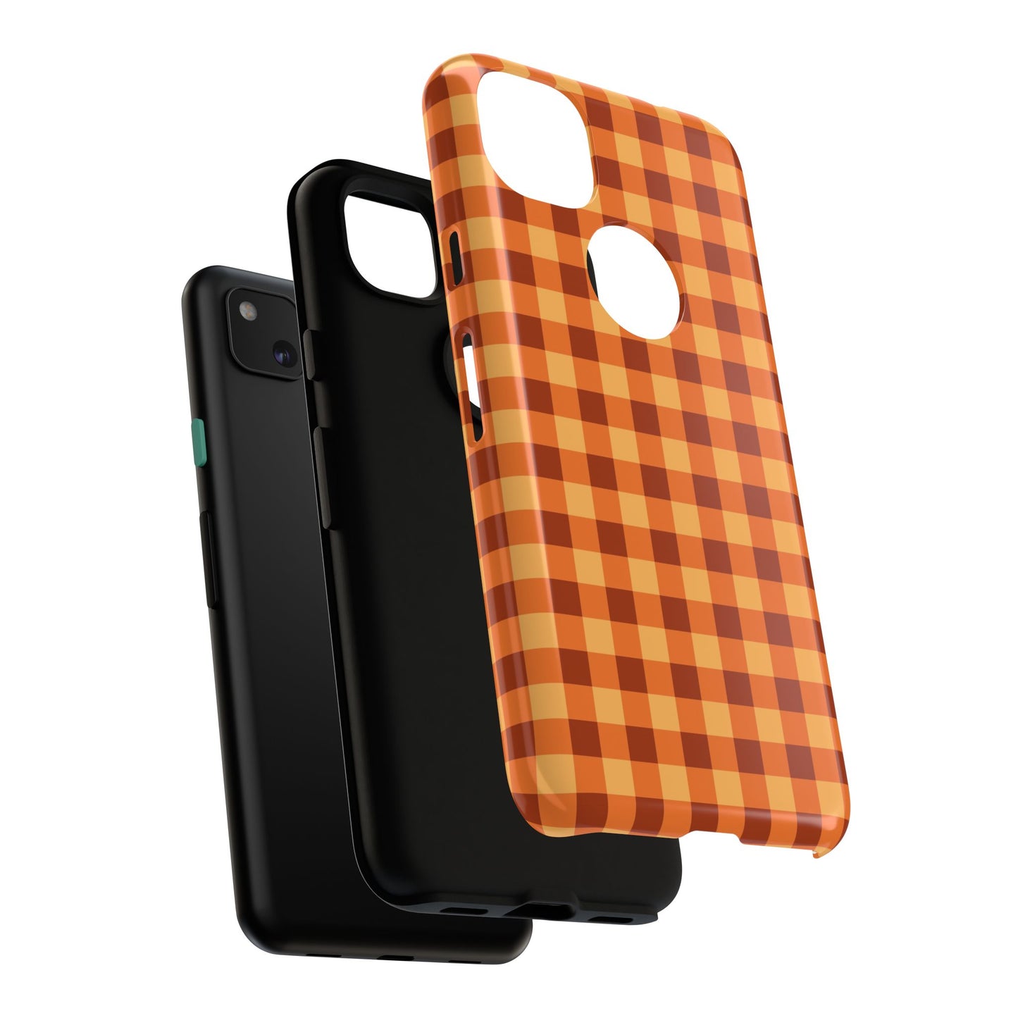 Orange Gingham Checkered Google Pixel Case