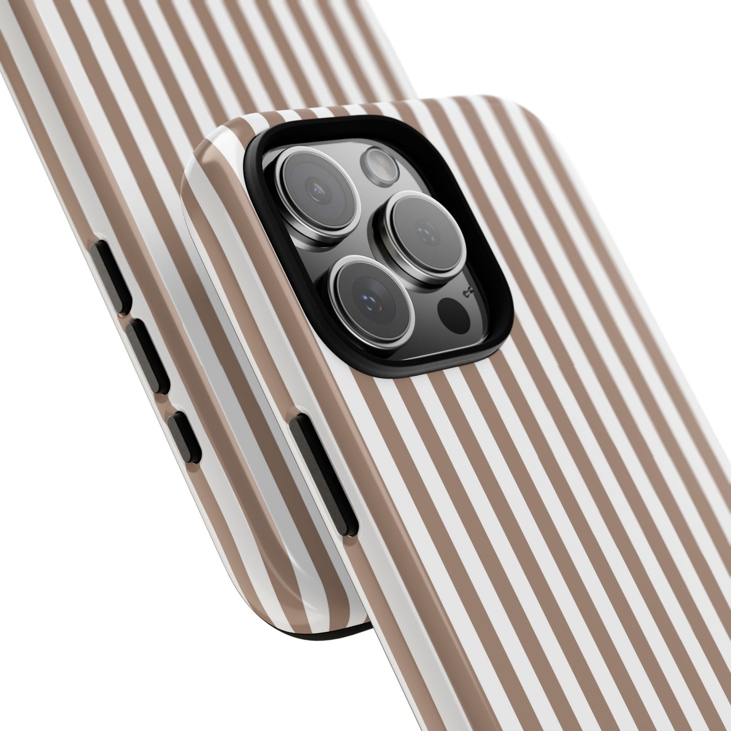 Beige & White Stripe iPhone Case