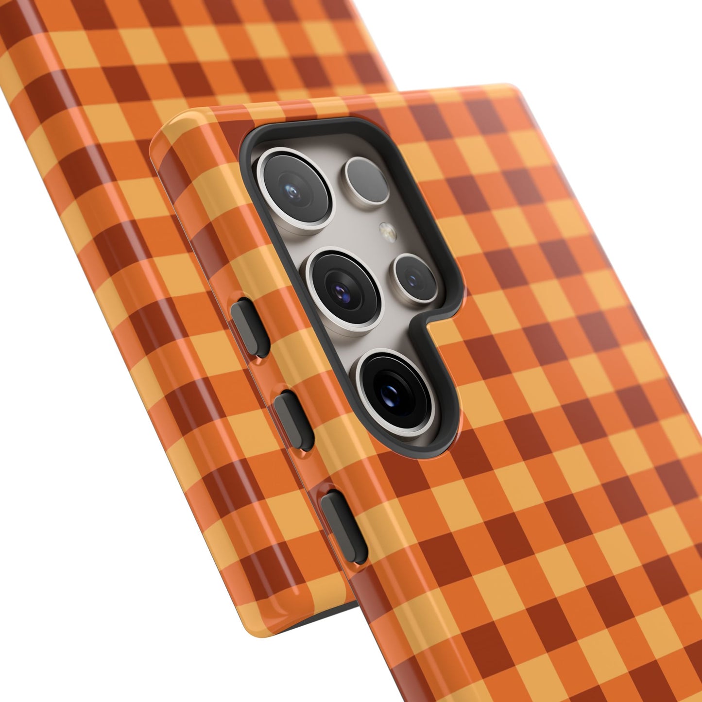 Orange Gingham Checkered Samsung Case