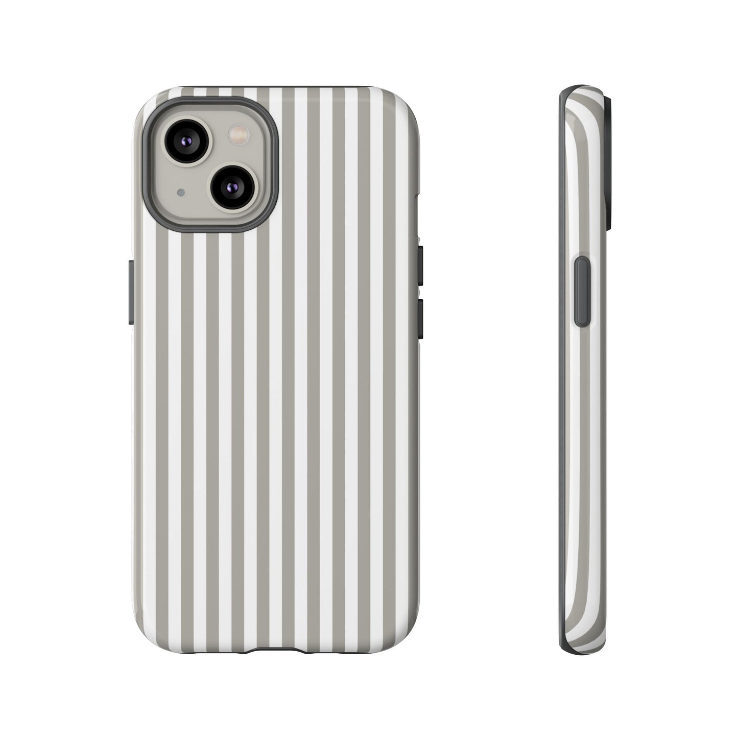 Gray & White Stripe iPhone Case