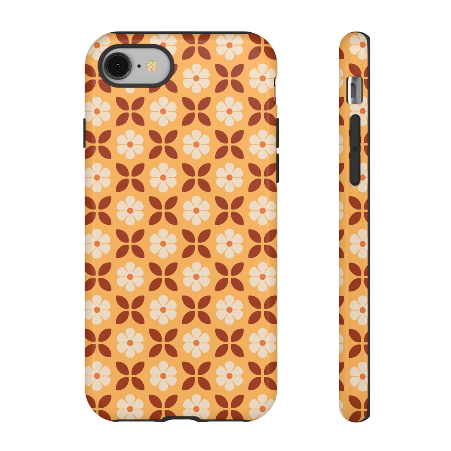 Retro Orange Flower Power iPhone Case