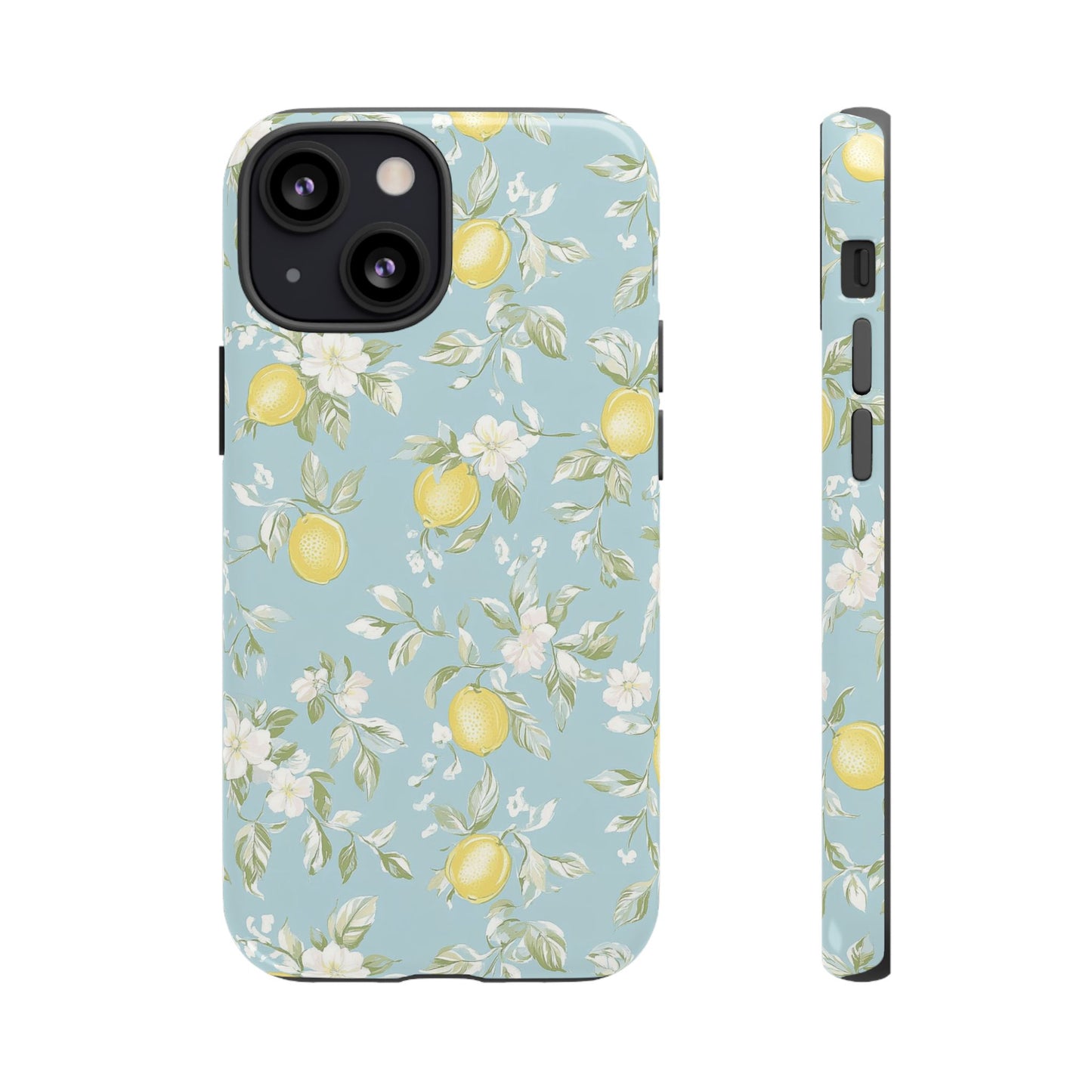 Lemon Blossom Blue iPhone Case