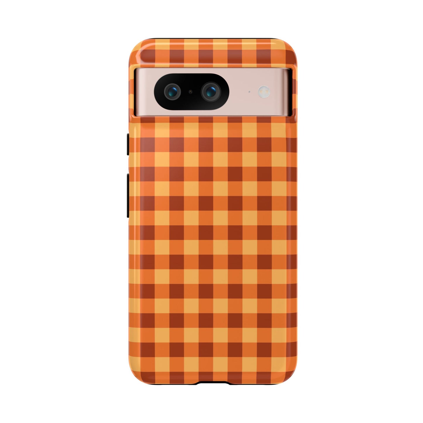 Orange Gingham Checkered Google Pixel Case