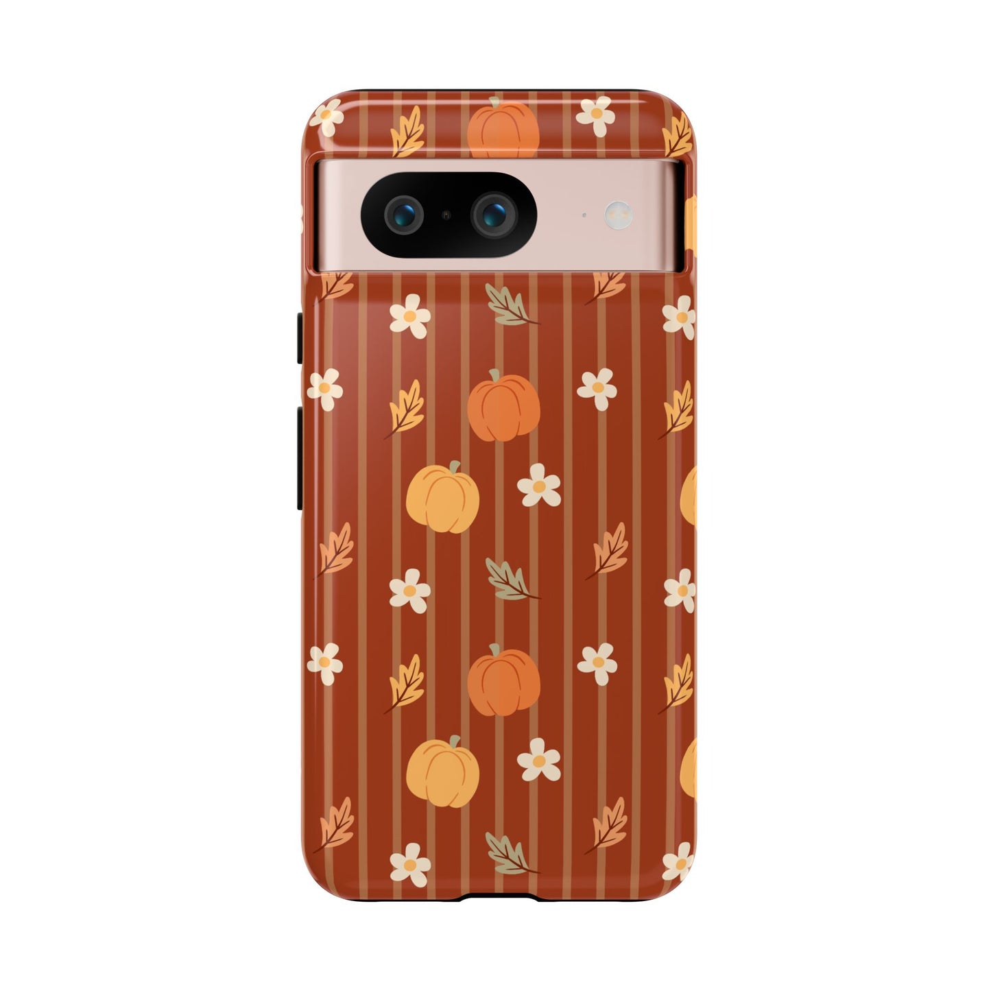 Pumpkin Spice Floral Stripe Google Pixel Case