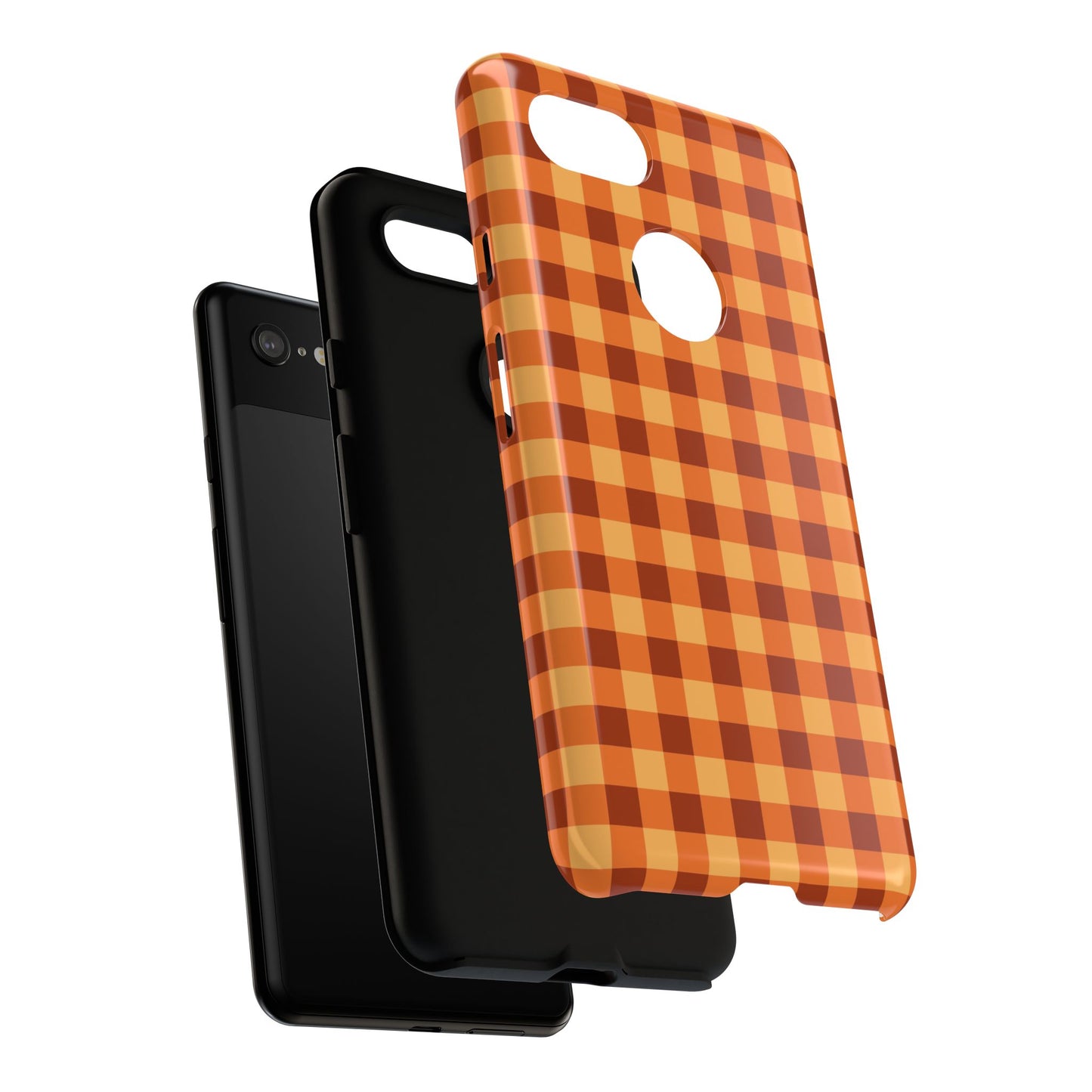Orange Gingham Checkered Google Pixel Case