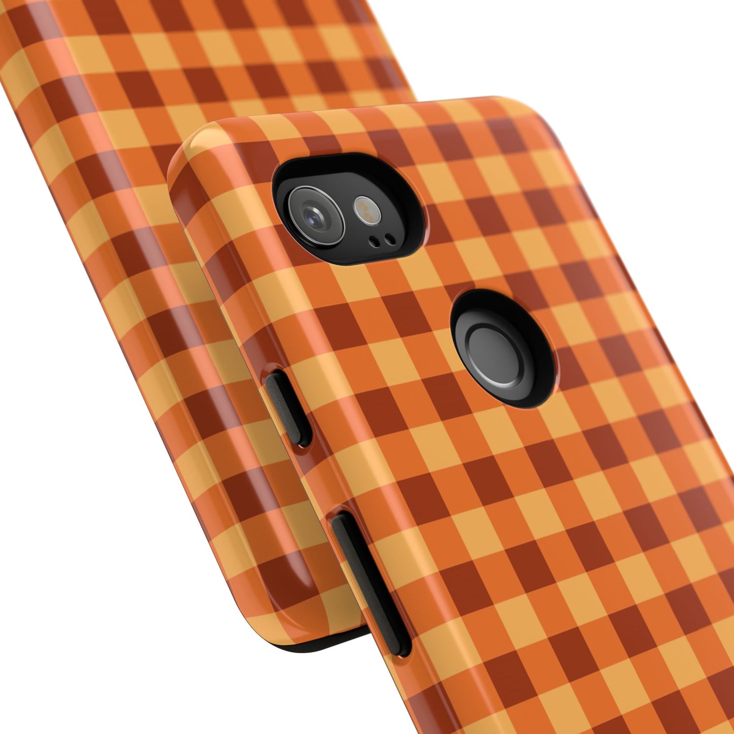 Orange Gingham Checkered Google Pixel Case