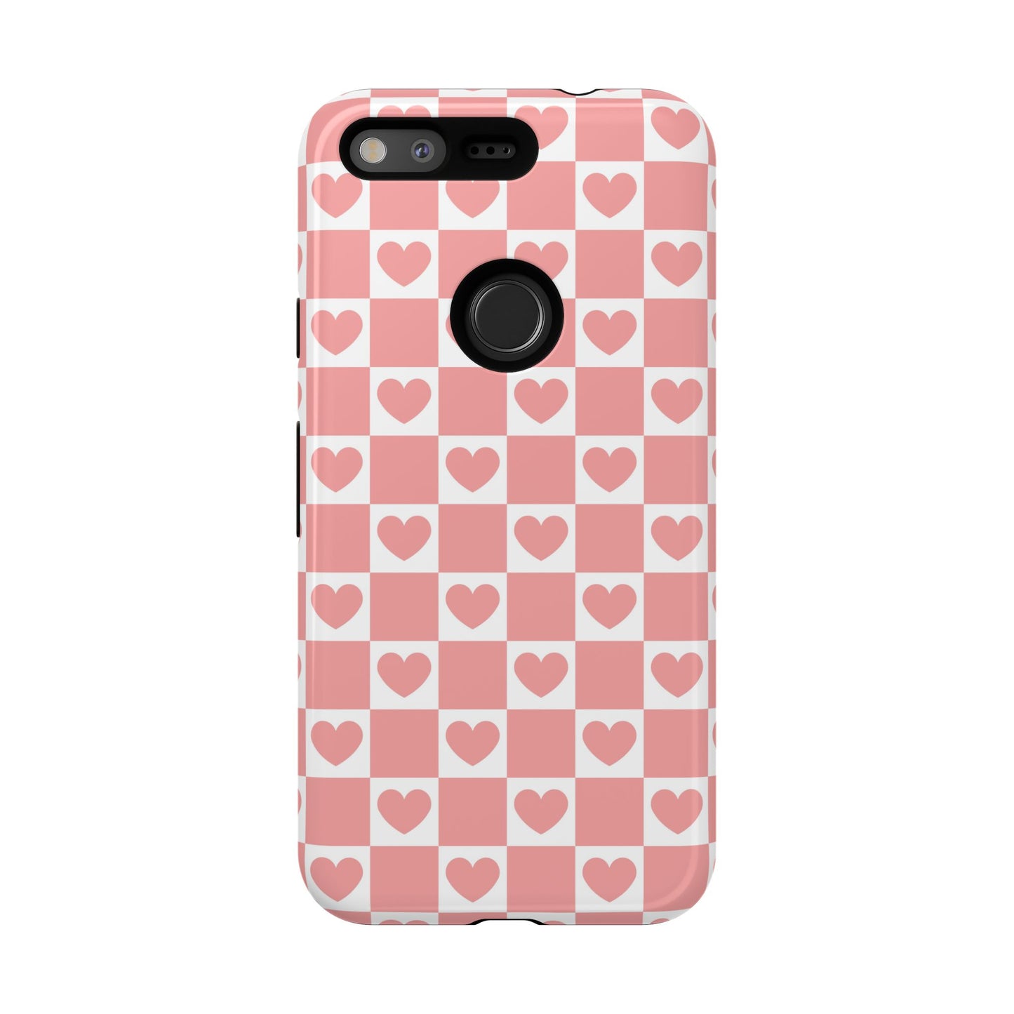 Pink Heart Checkerboard Google Pixel Case