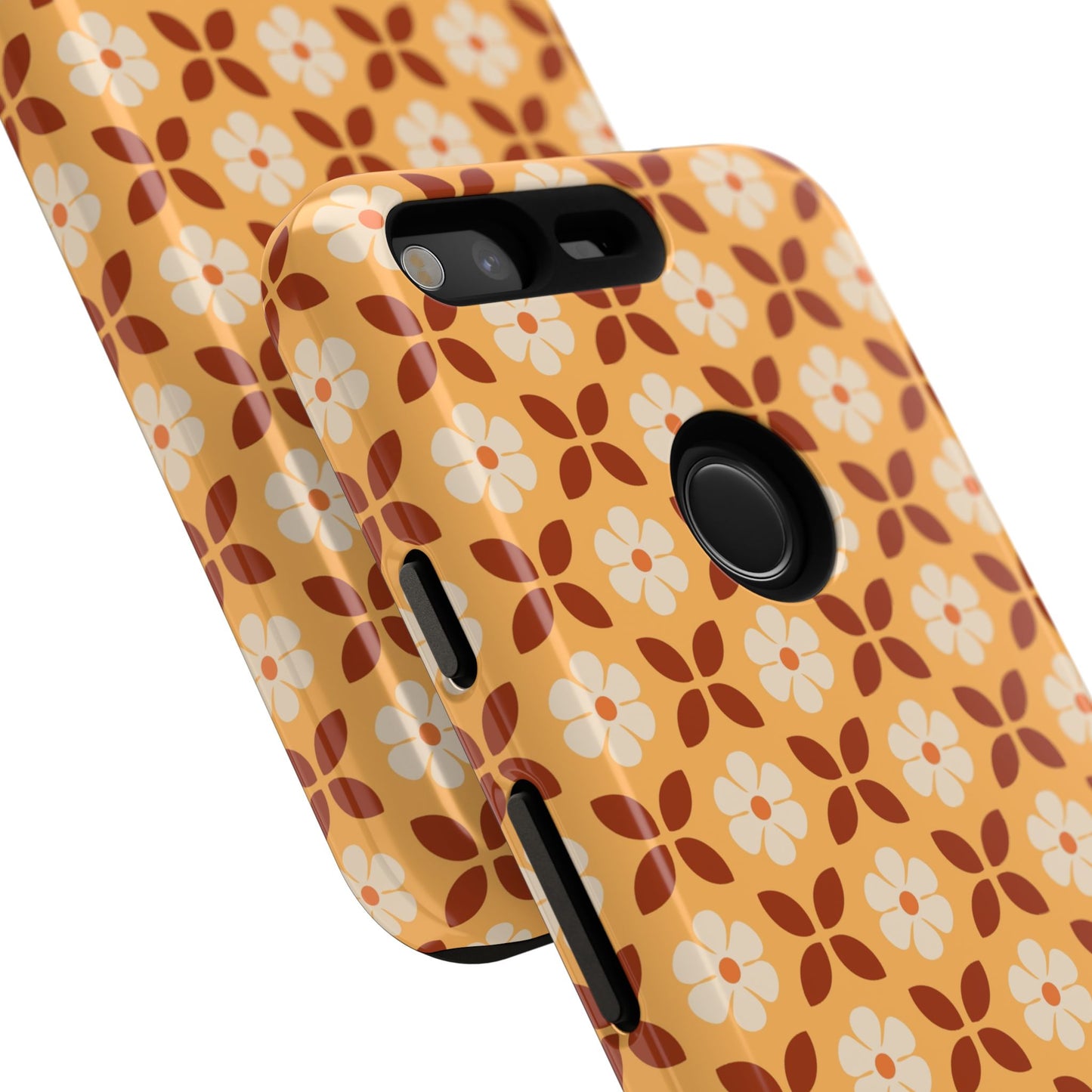 Retro Orange Flower Power Google Pixel Case