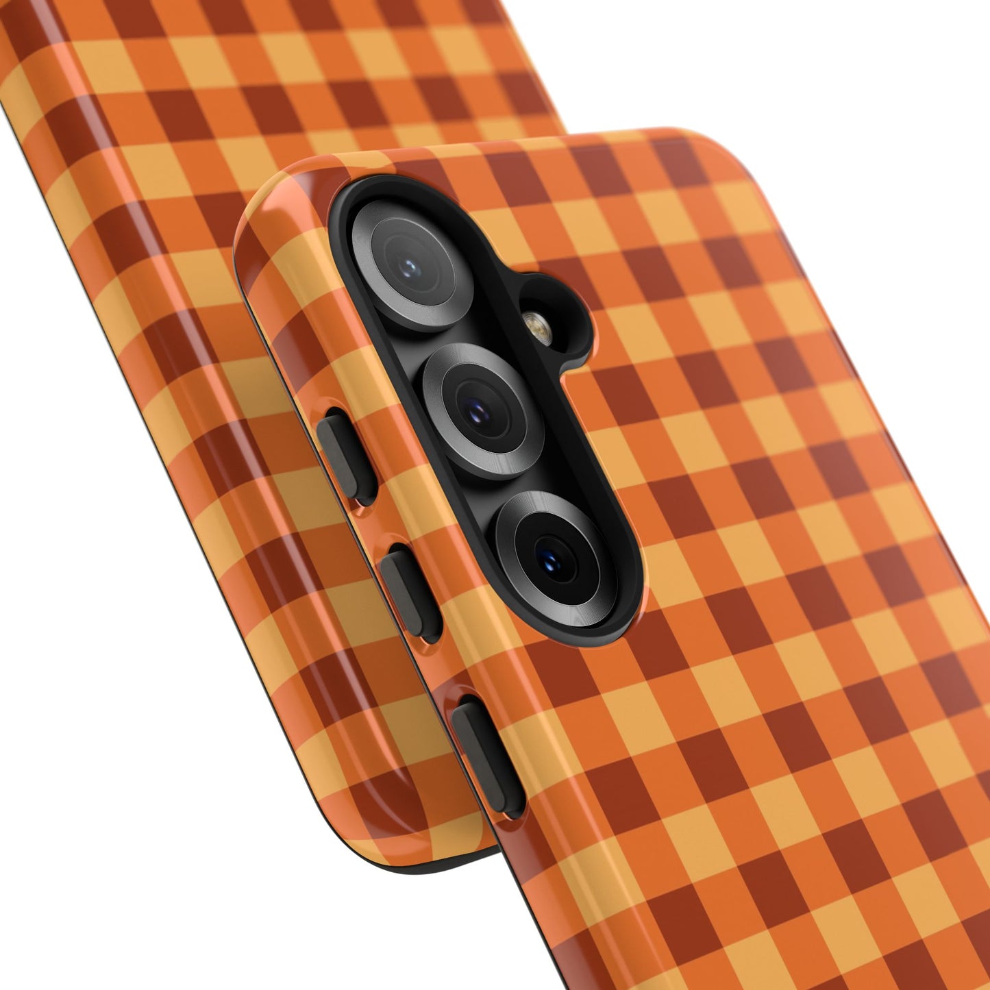 Orange Gingham Checkered Samsung Case