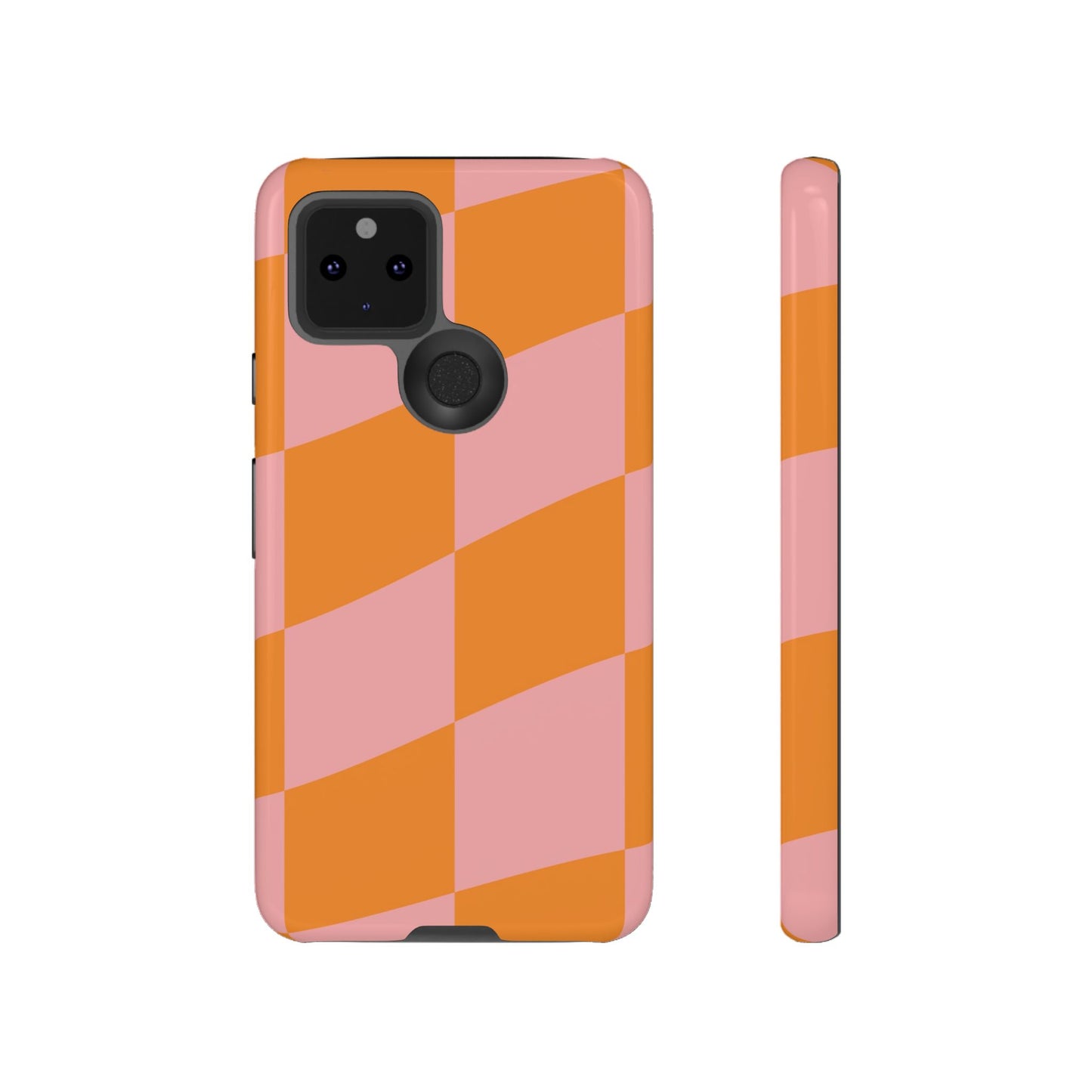 Pink & Orange Wavy Checker Google Pixel Case