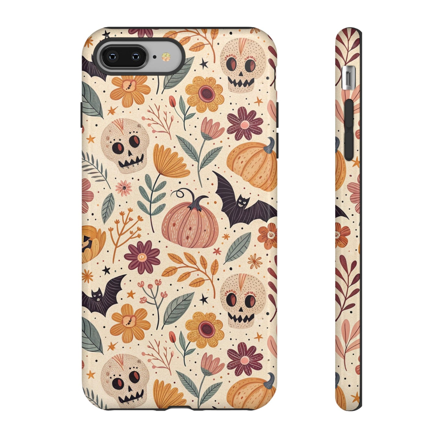Halloween Skulls & Pumpkins Floral iPhone Case