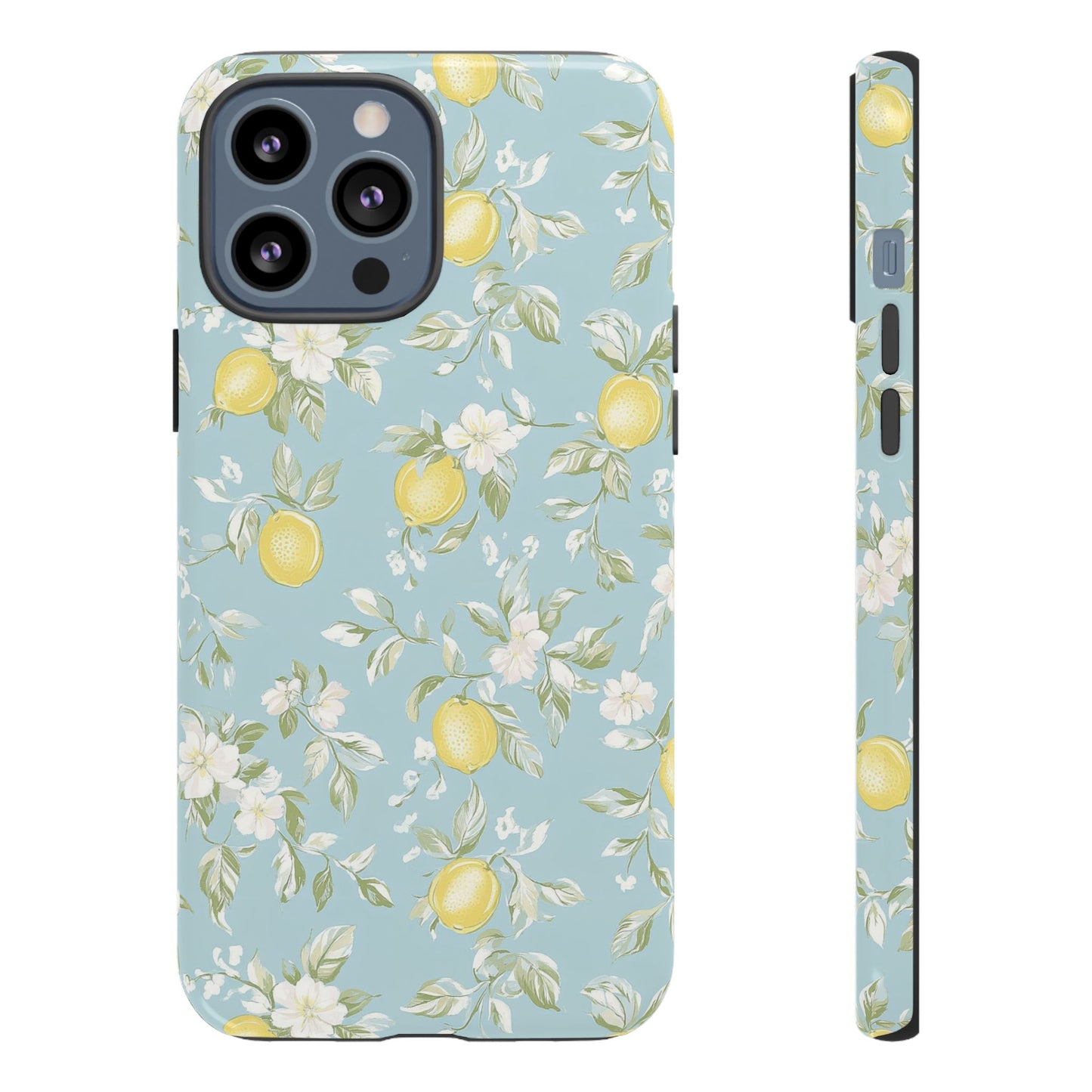Lemon Blossom Blue iPhone Case