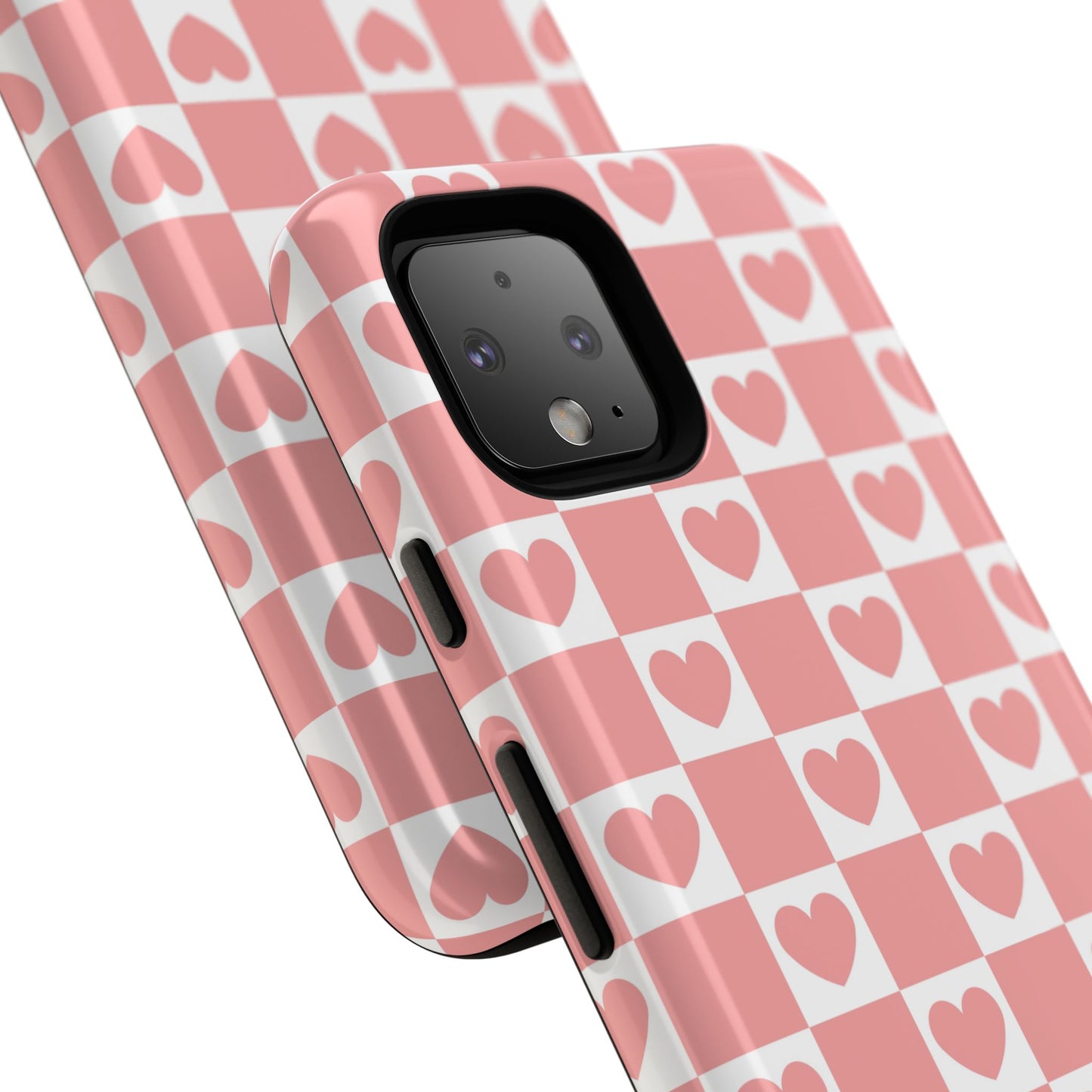 Pink Heart Checkerboard Google Pixel Case