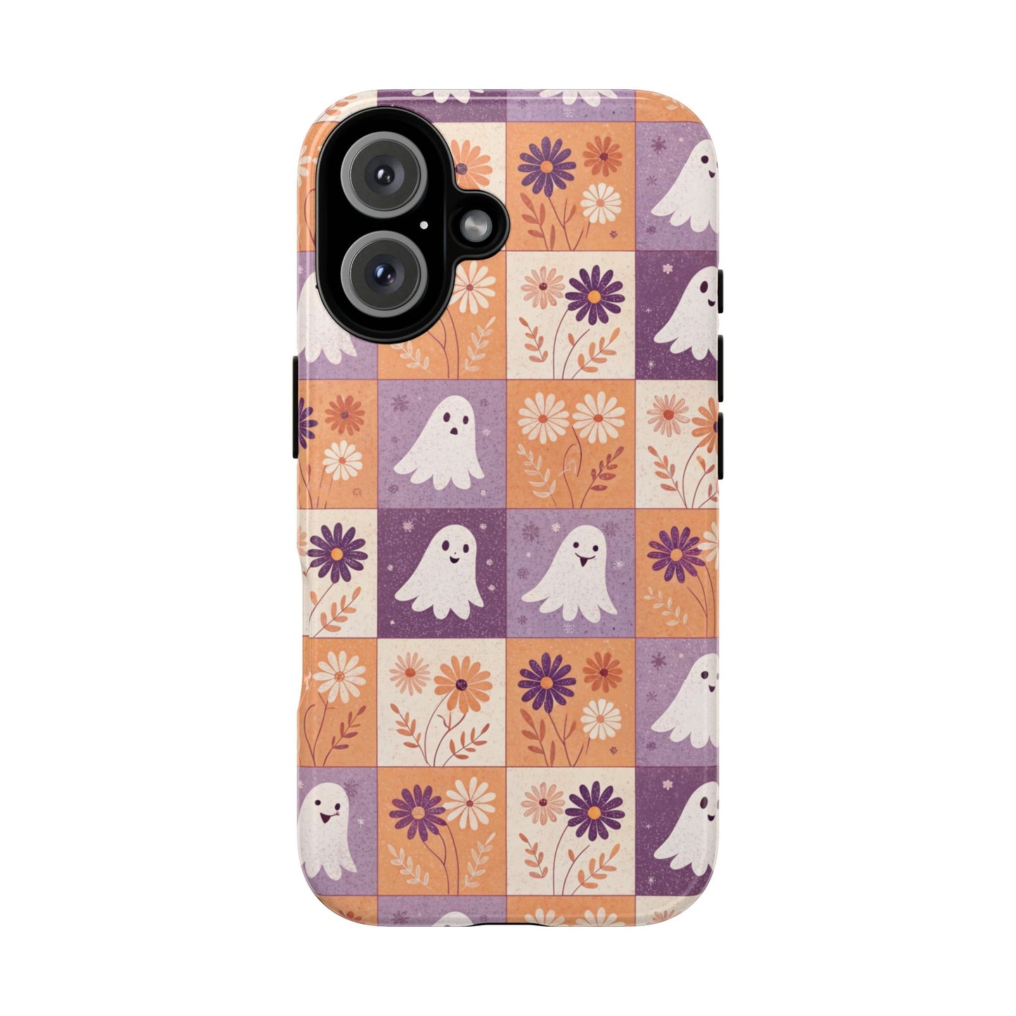 Ghost Floral Checkerboard iPhone Case