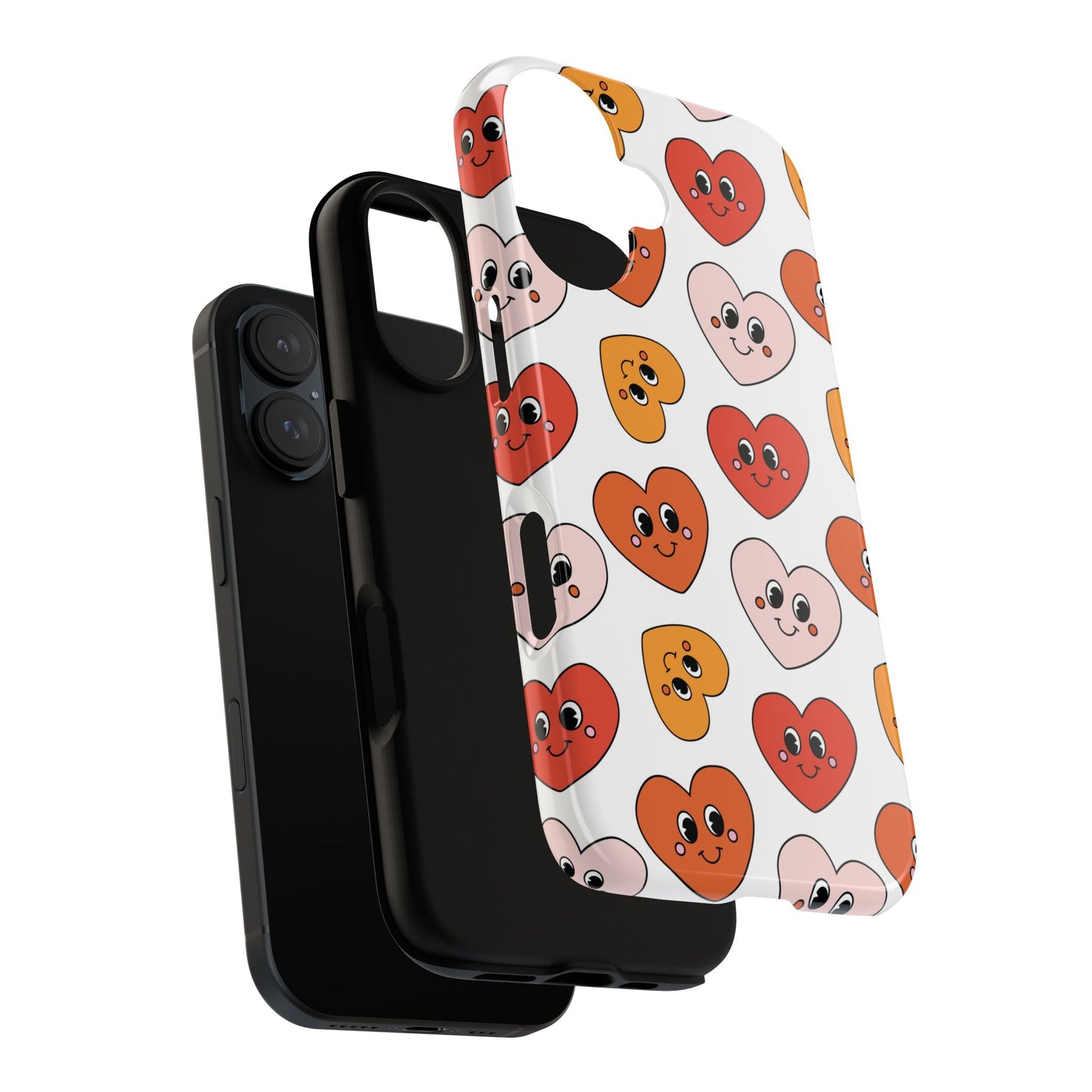 Smiley Heart Faces iPhone Case