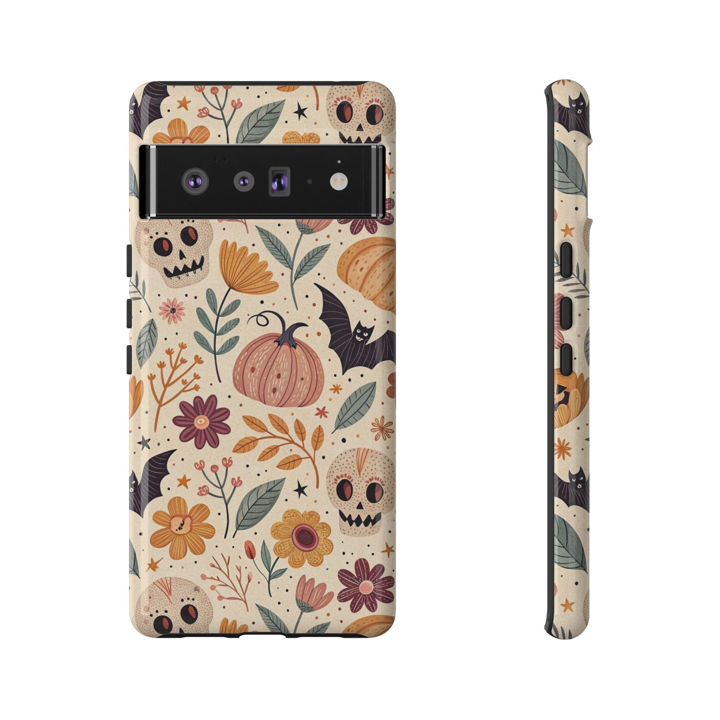 Halloween Skulls & Pumpkins Floral Google Pixel Case