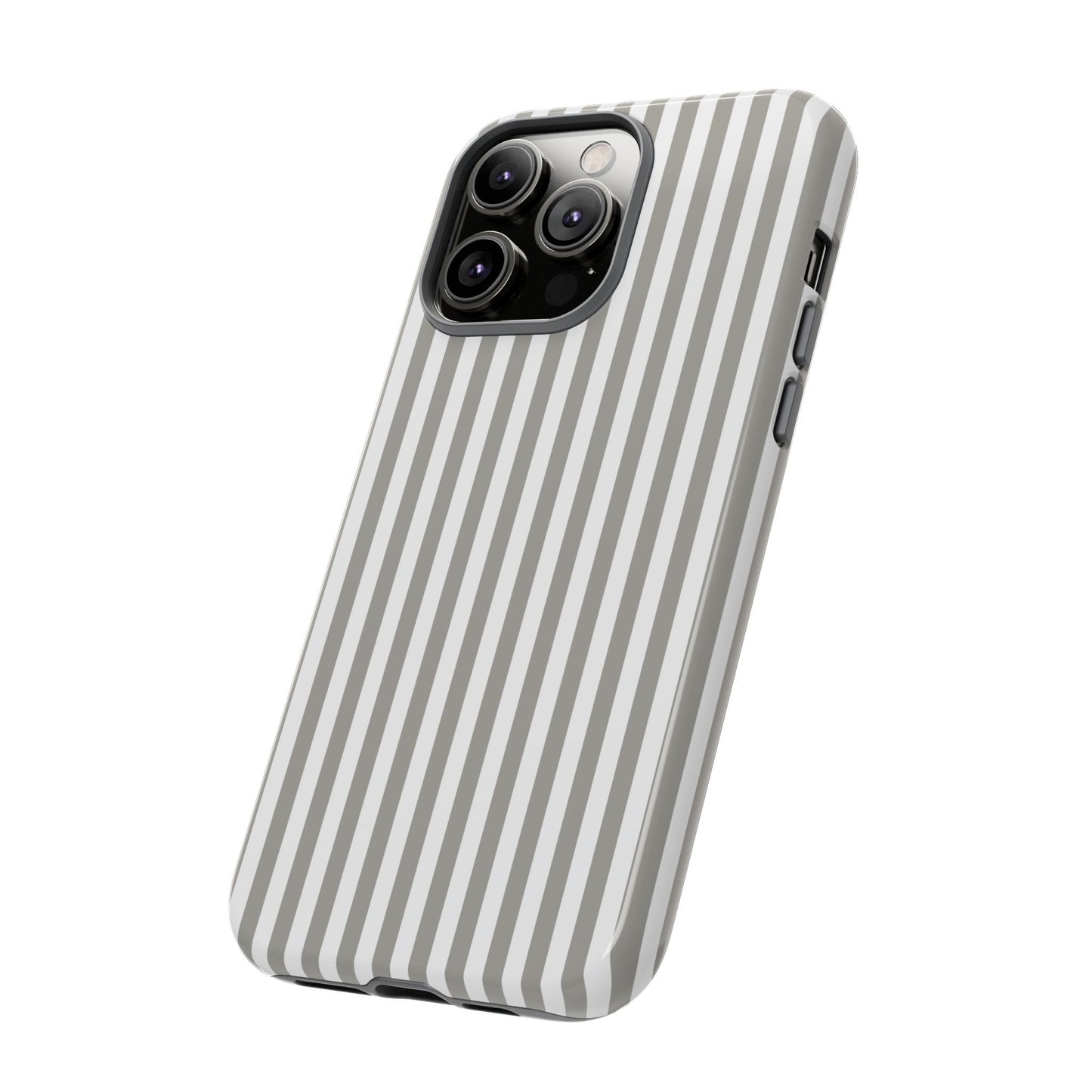 Gray & White Stripe iPhone Case