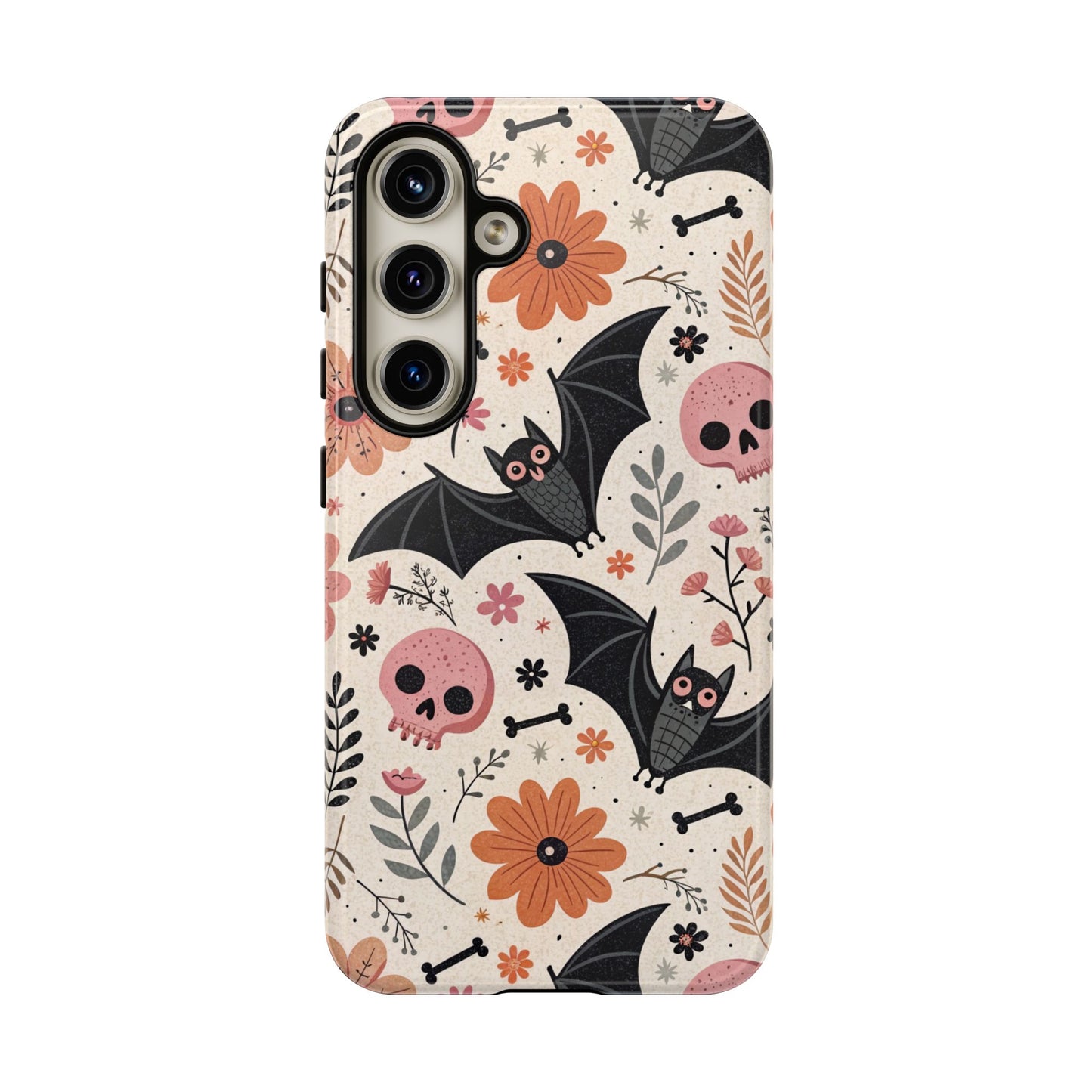 Floral Bats & Skulls Halloween Samsung Case