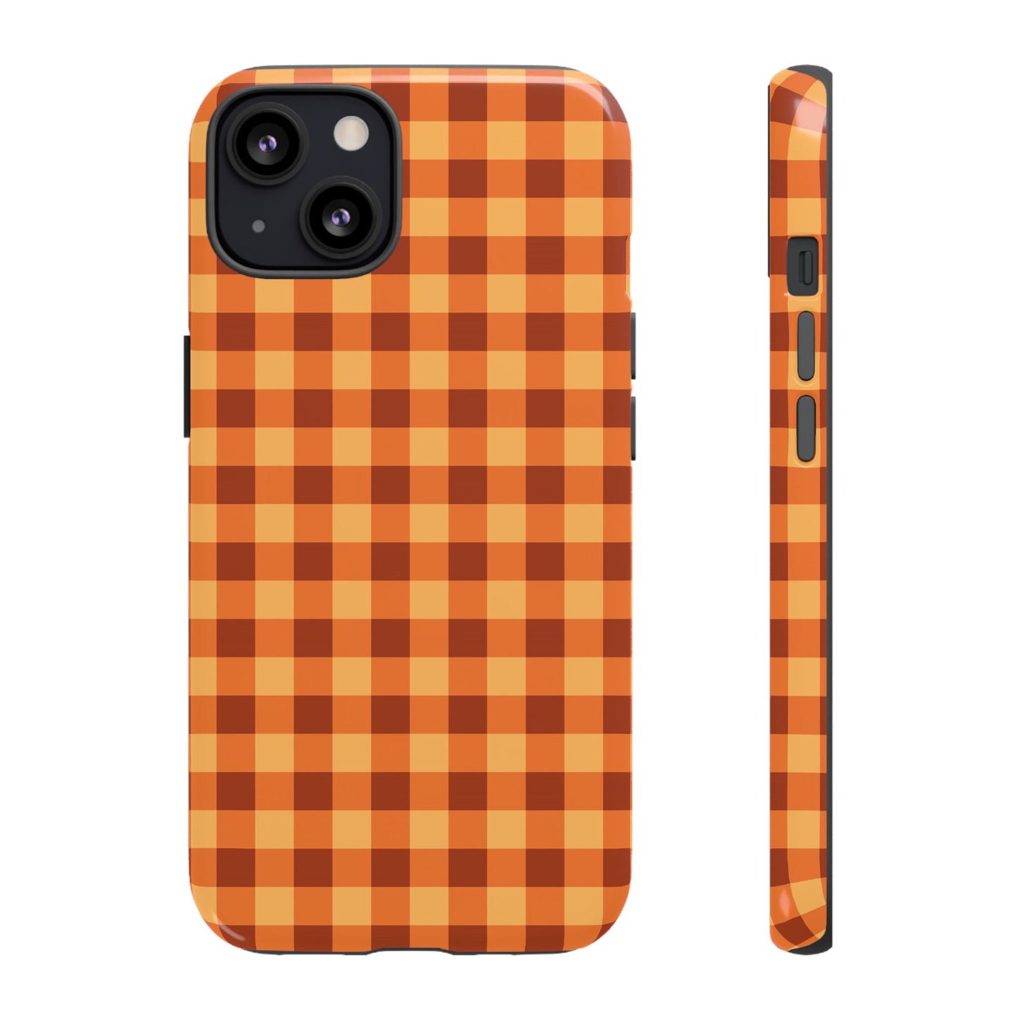 Orange Gingham Checkered iPhone Case