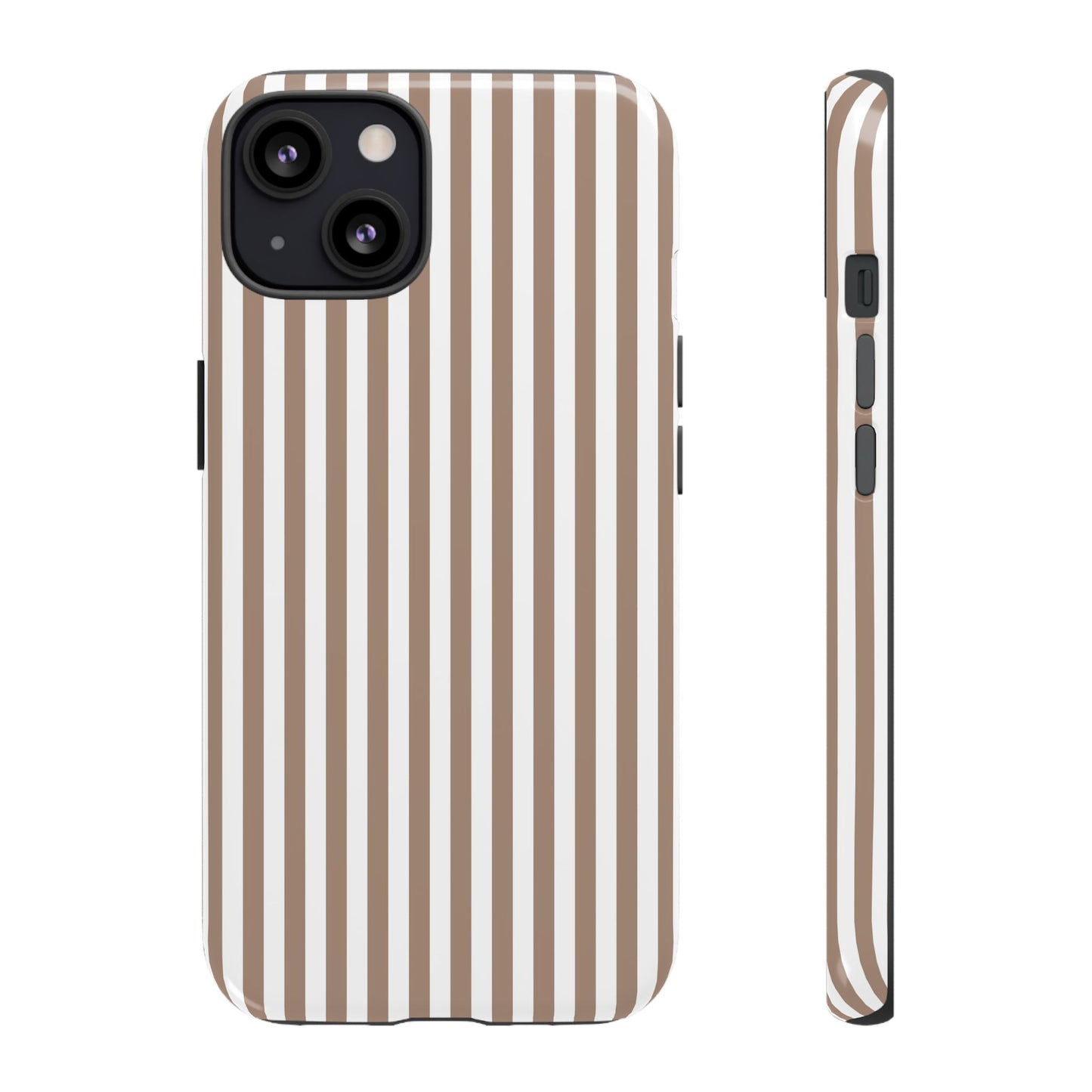Beige & White Stripe iPhone Case