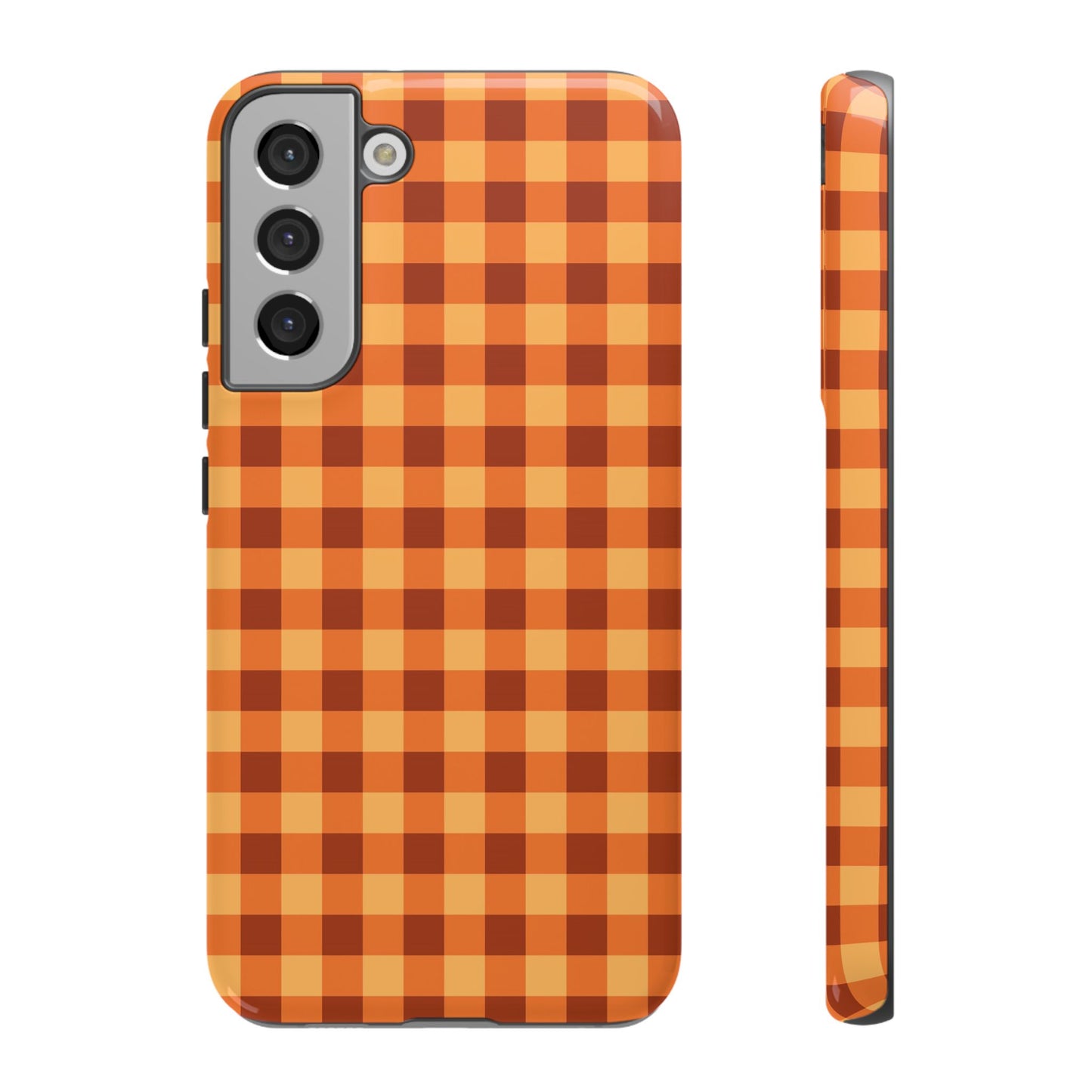 Orange Gingham Checkered Samsung Case