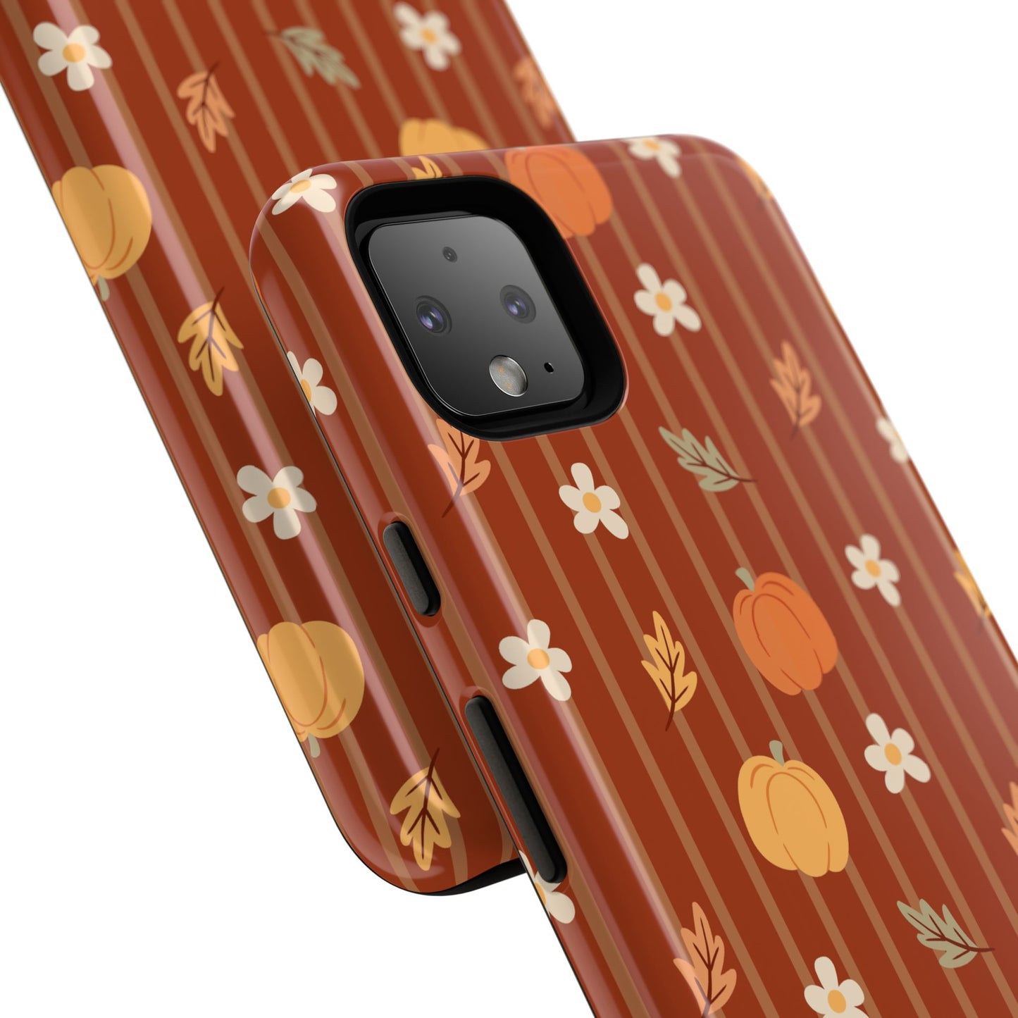 Pumpkin Spice Floral Stripe Google Pixel Case