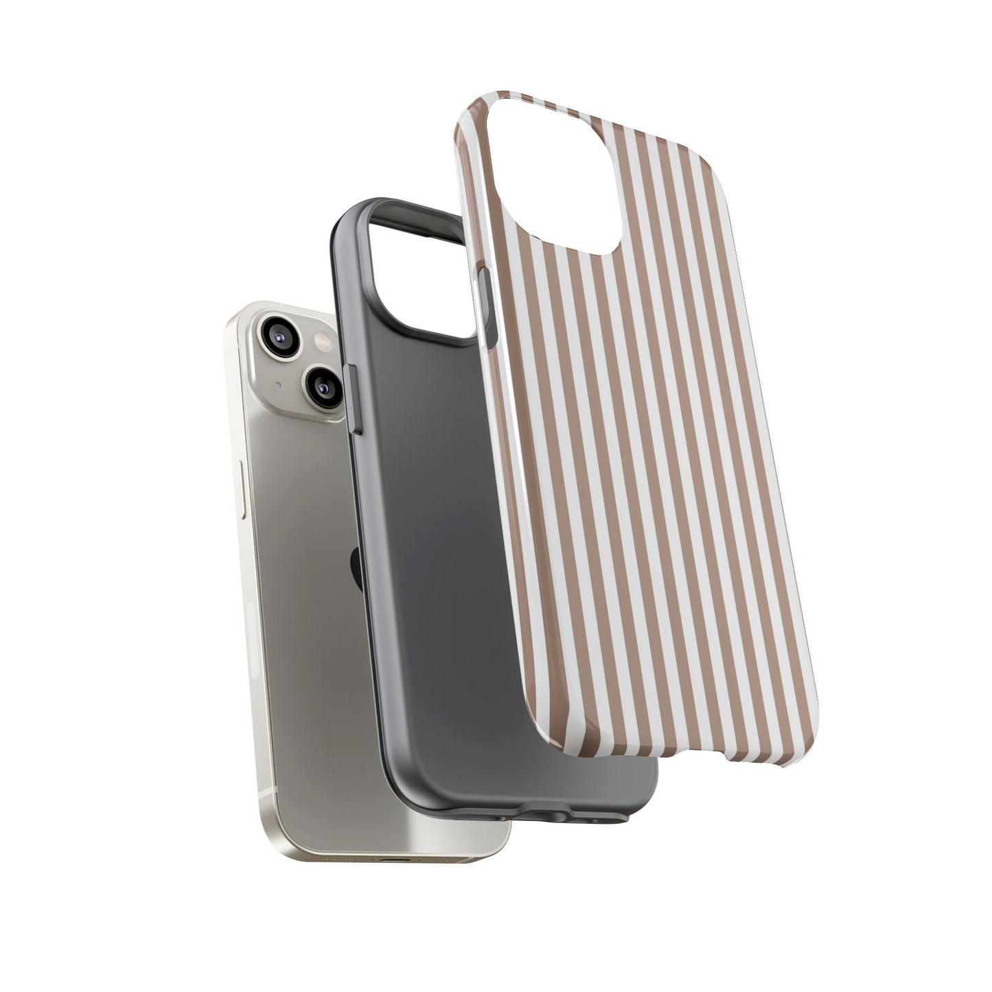 Beige & White Stripe iPhone Case