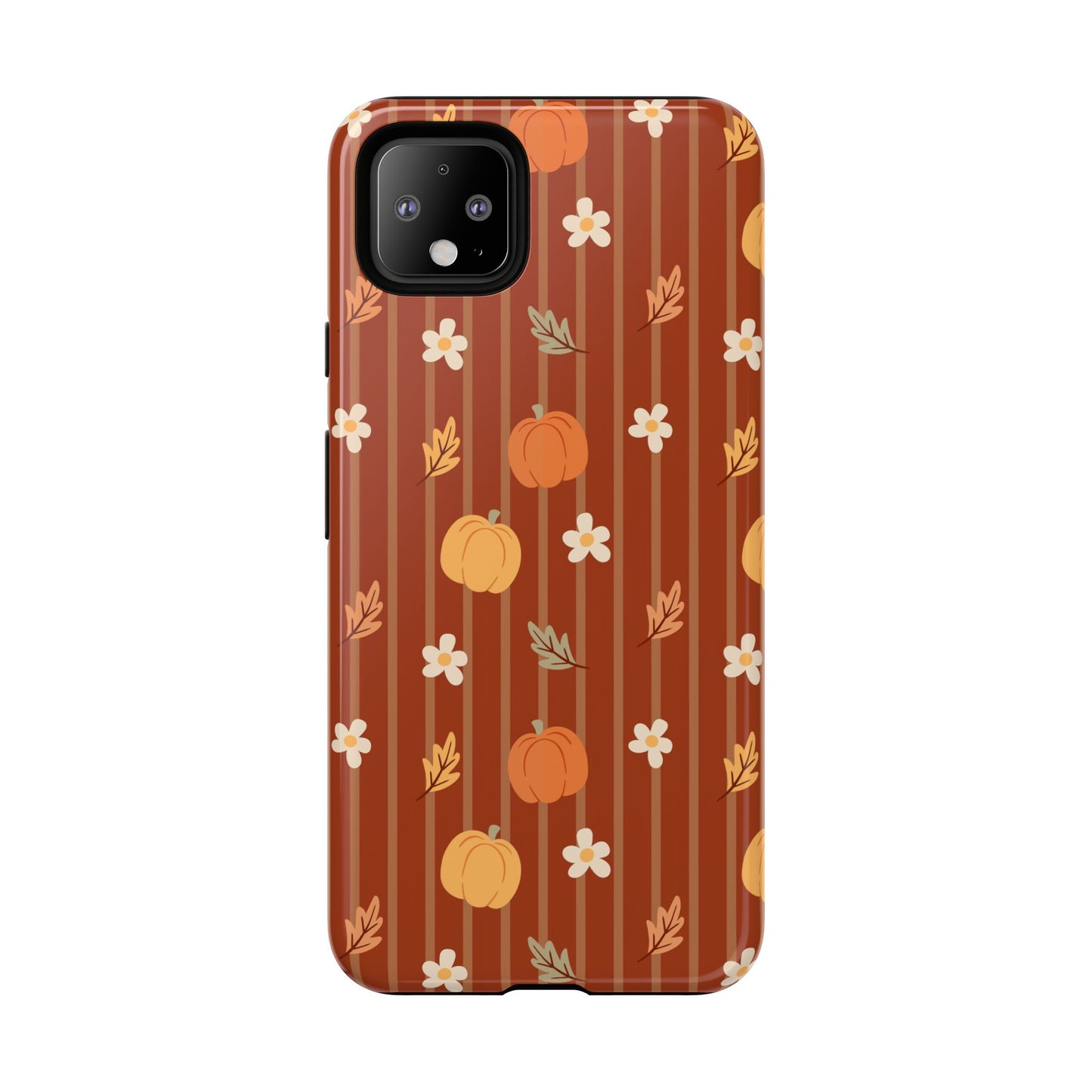 Pumpkin Spice Floral Stripe Google Pixel Case