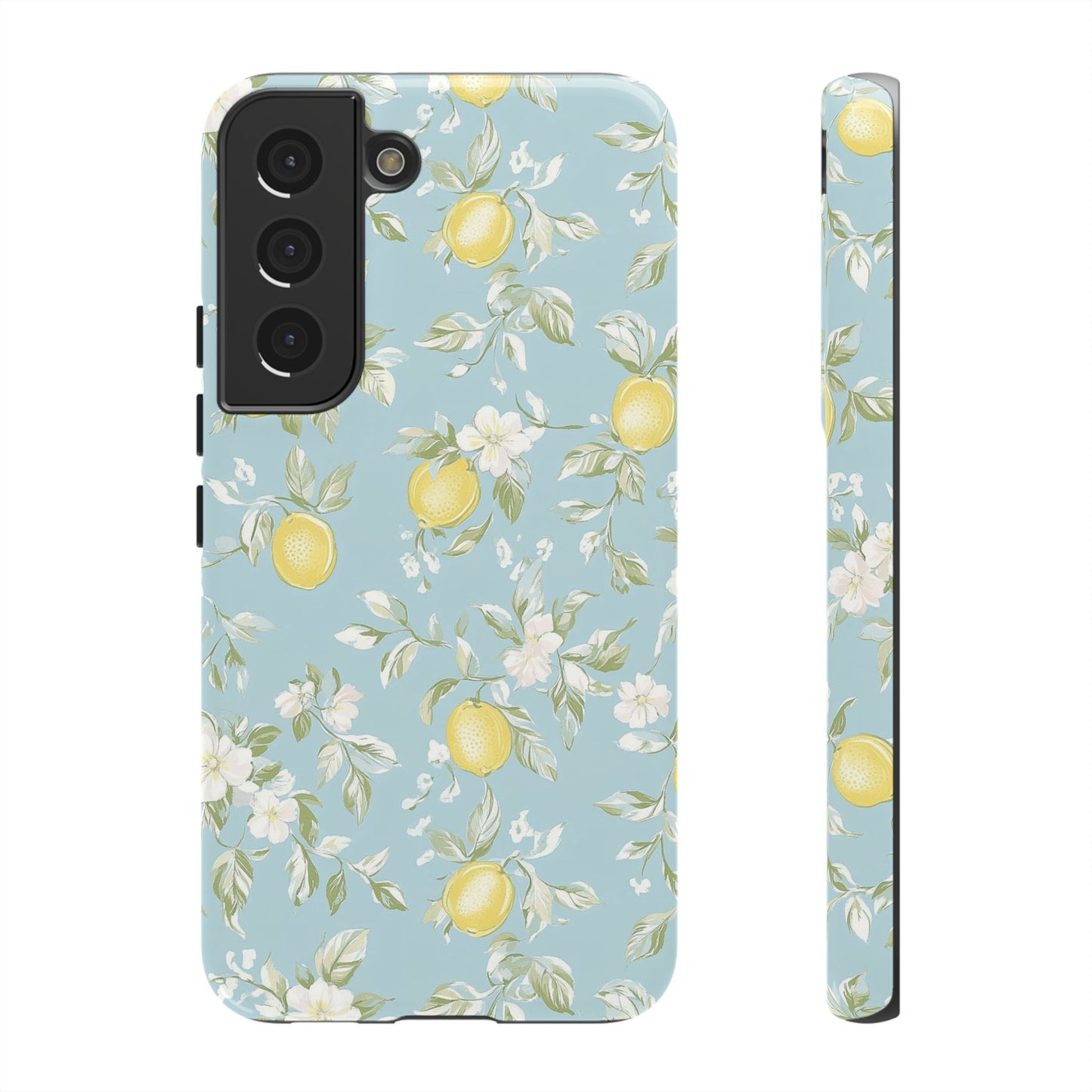 Lemon Blossom Blue Samsung Case