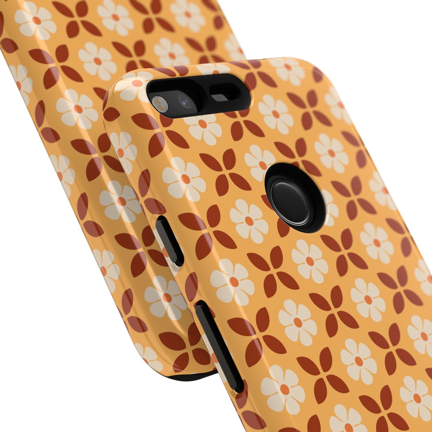 Retro Orange Flower Power Google Pixel Case